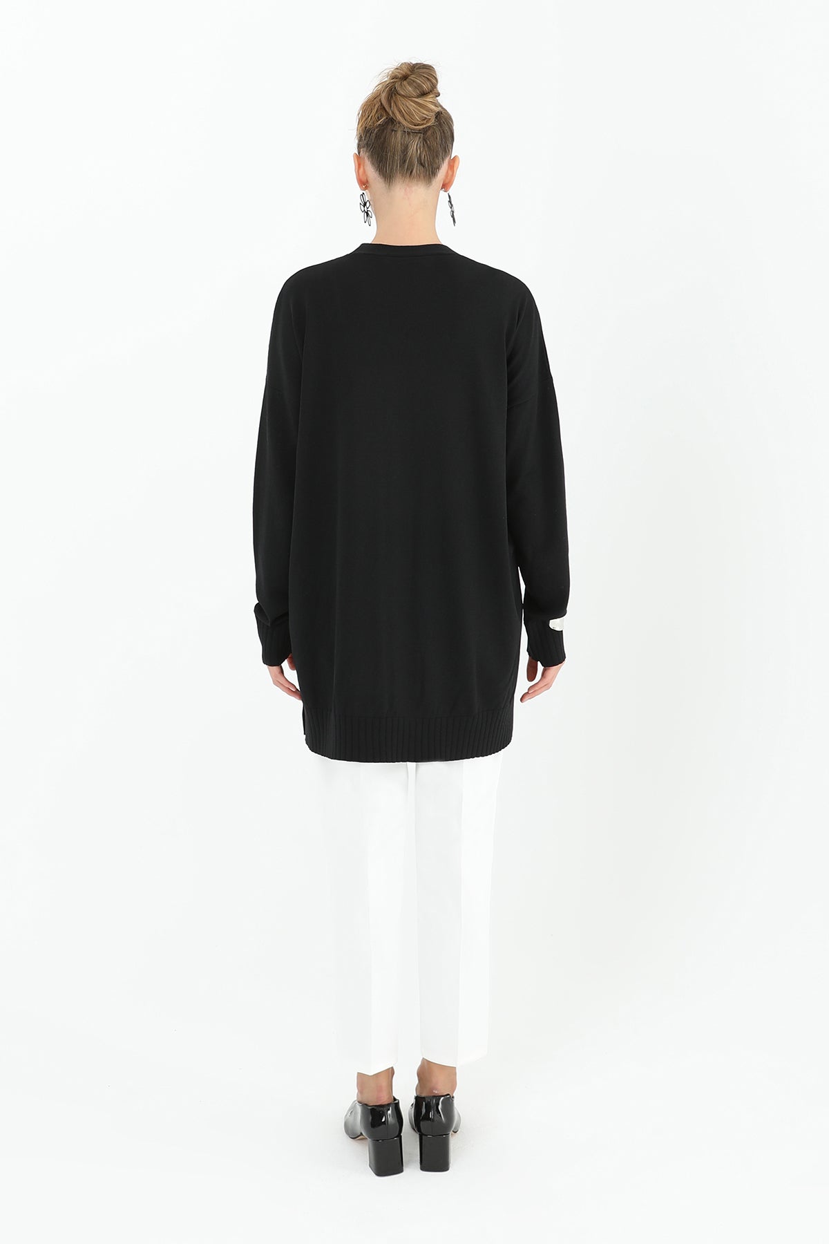 Kadın Çiçek Kabartmalı Basic Tunik - 10482TUN