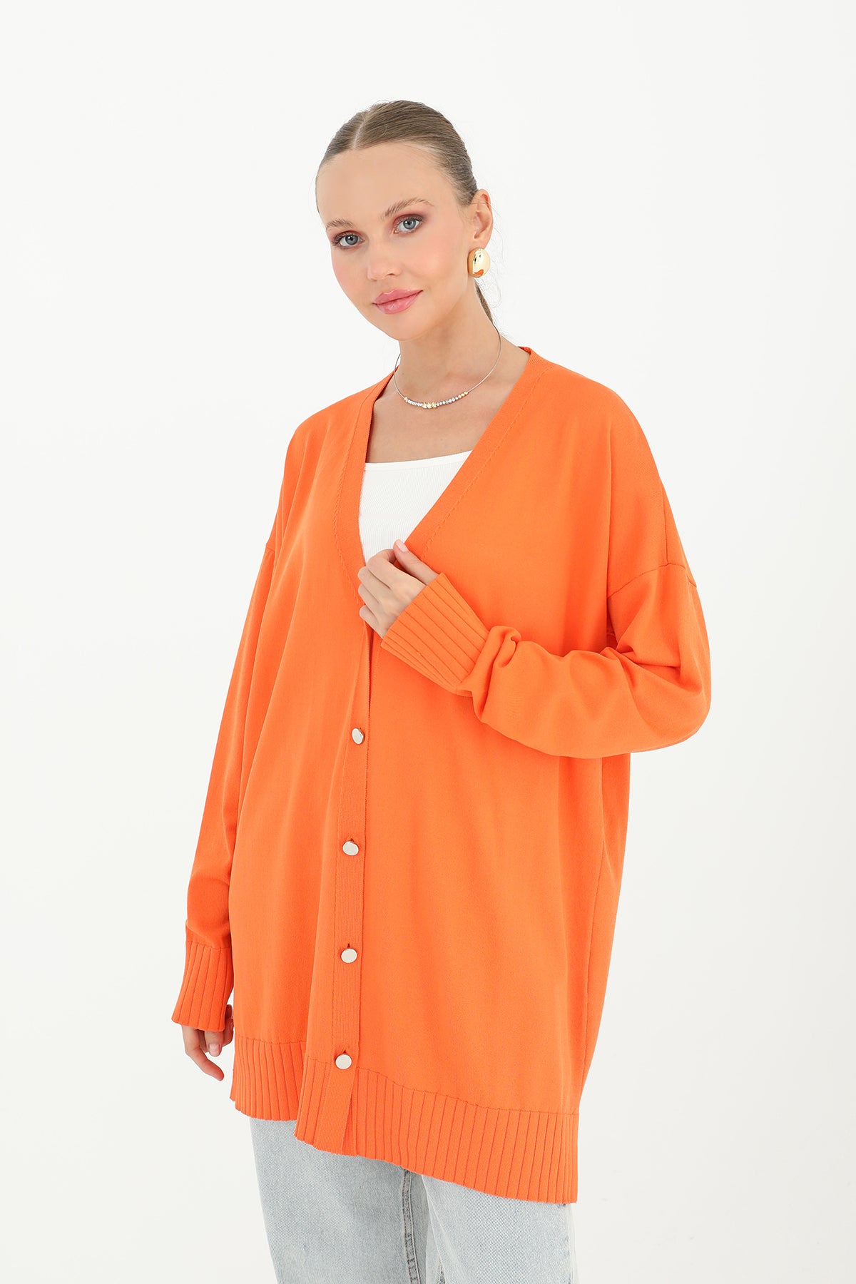 Kadın Çiçek Kabartmalı Basic Tunik - 10482TUN