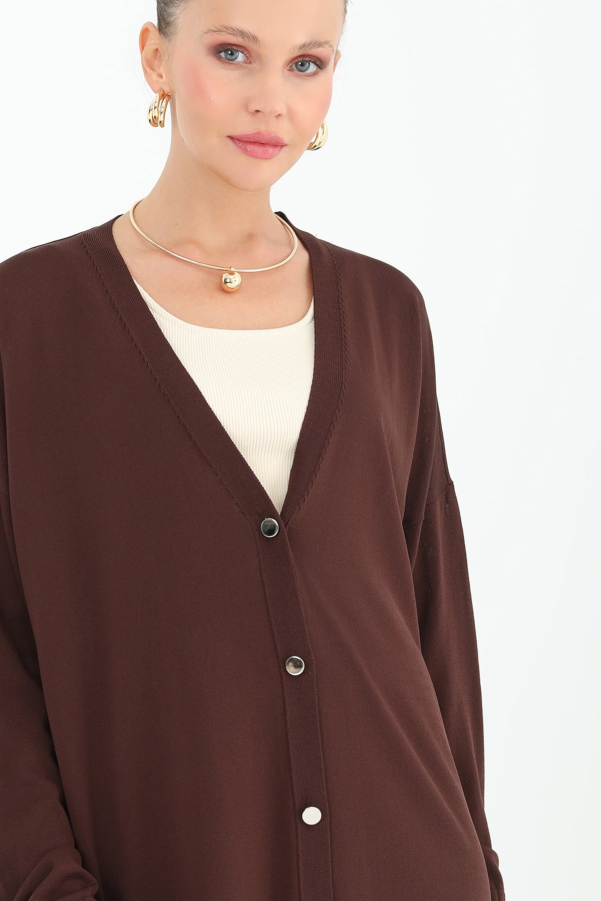 Kadın Çiçek Kabartmalı Basic Tunik - 10482TUN