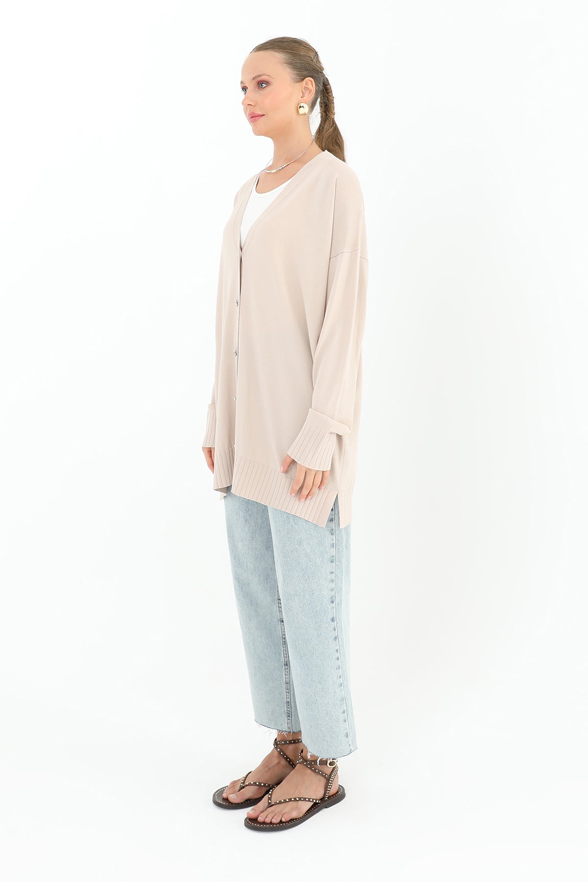 Kadın Çiçek Kabartmalı Basic Tunik - 10482TUN