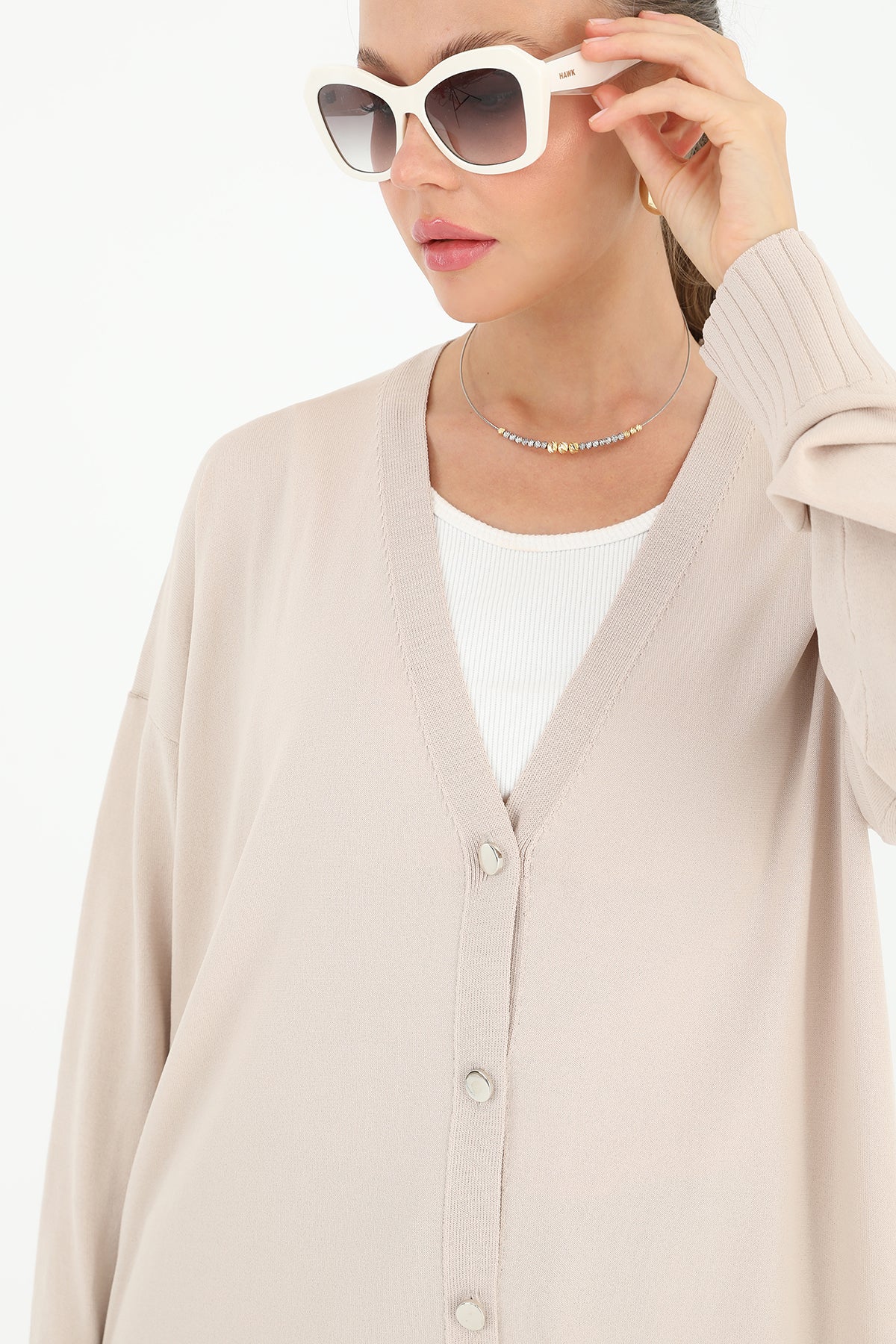 Kadın Çiçek Kabartmalı Basic Tunik - 10482TUN