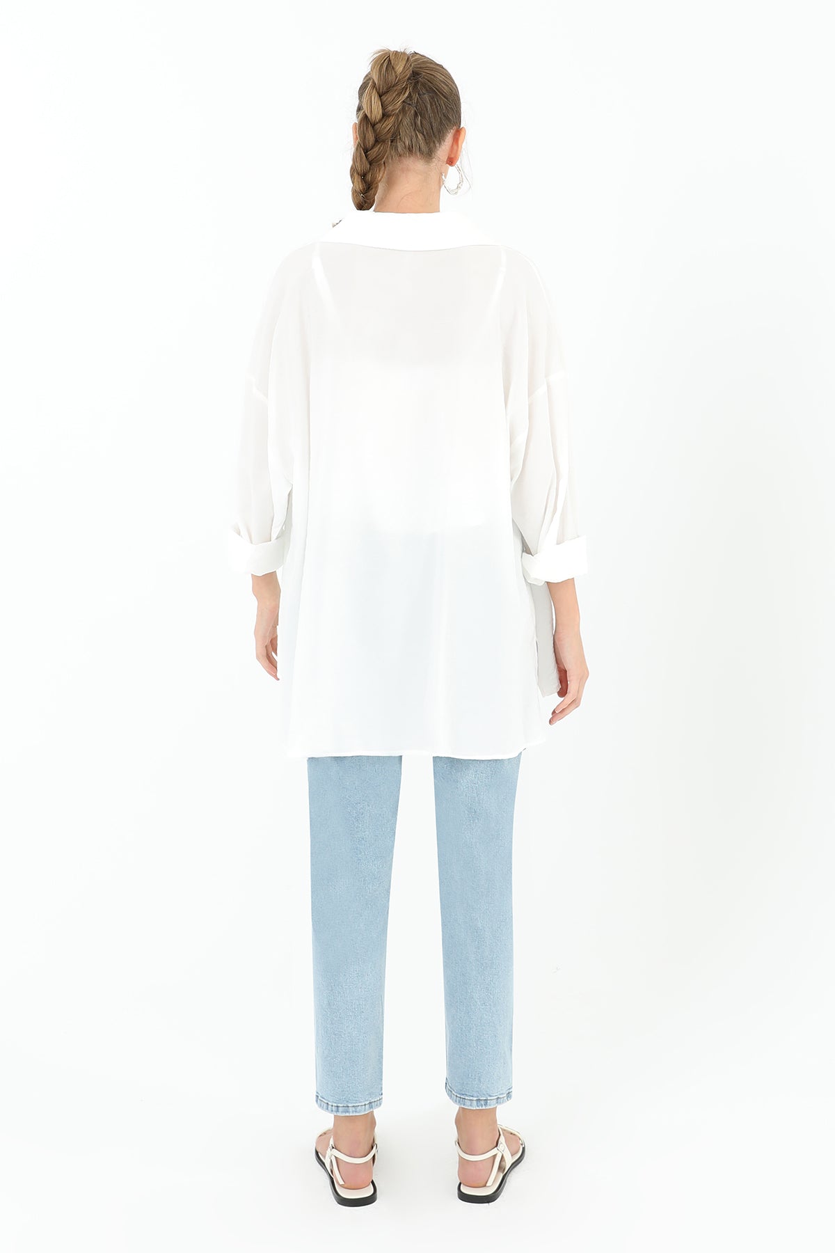 Kadın Yırtık Detaylı Kot Denim Pantolon - 18192PNT