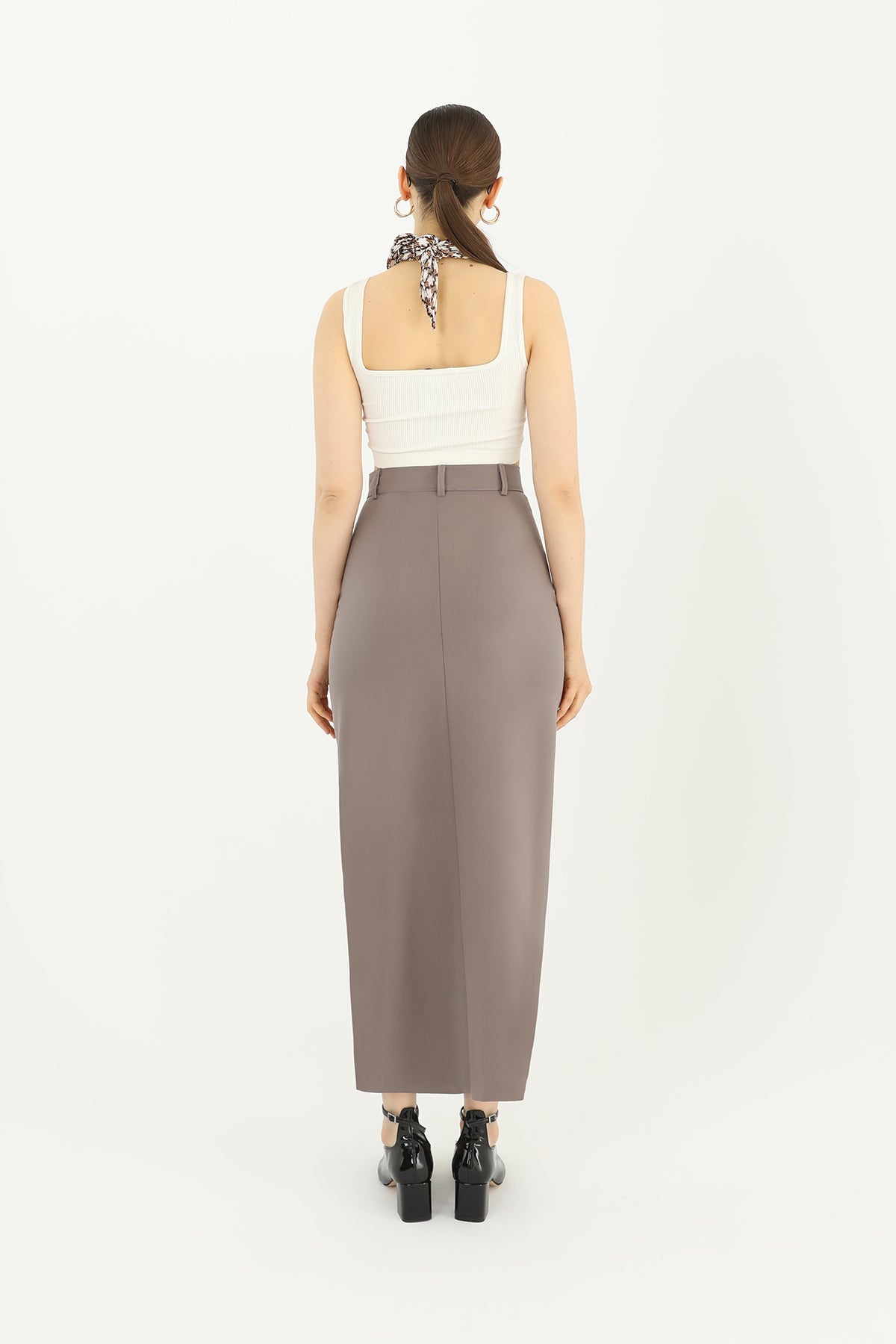 Women's Front Slit Fabric Skirt - 31607ETK