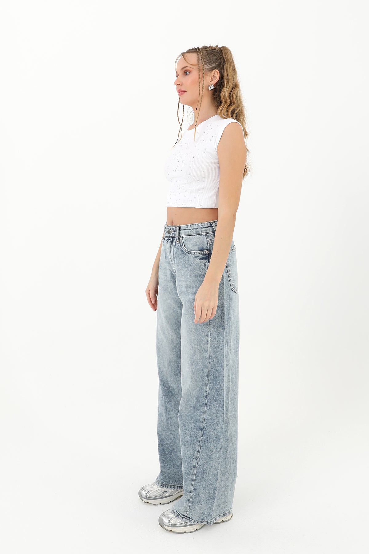 Kadın Dikiş Detaylı Denim Pantolon - 31882PNT