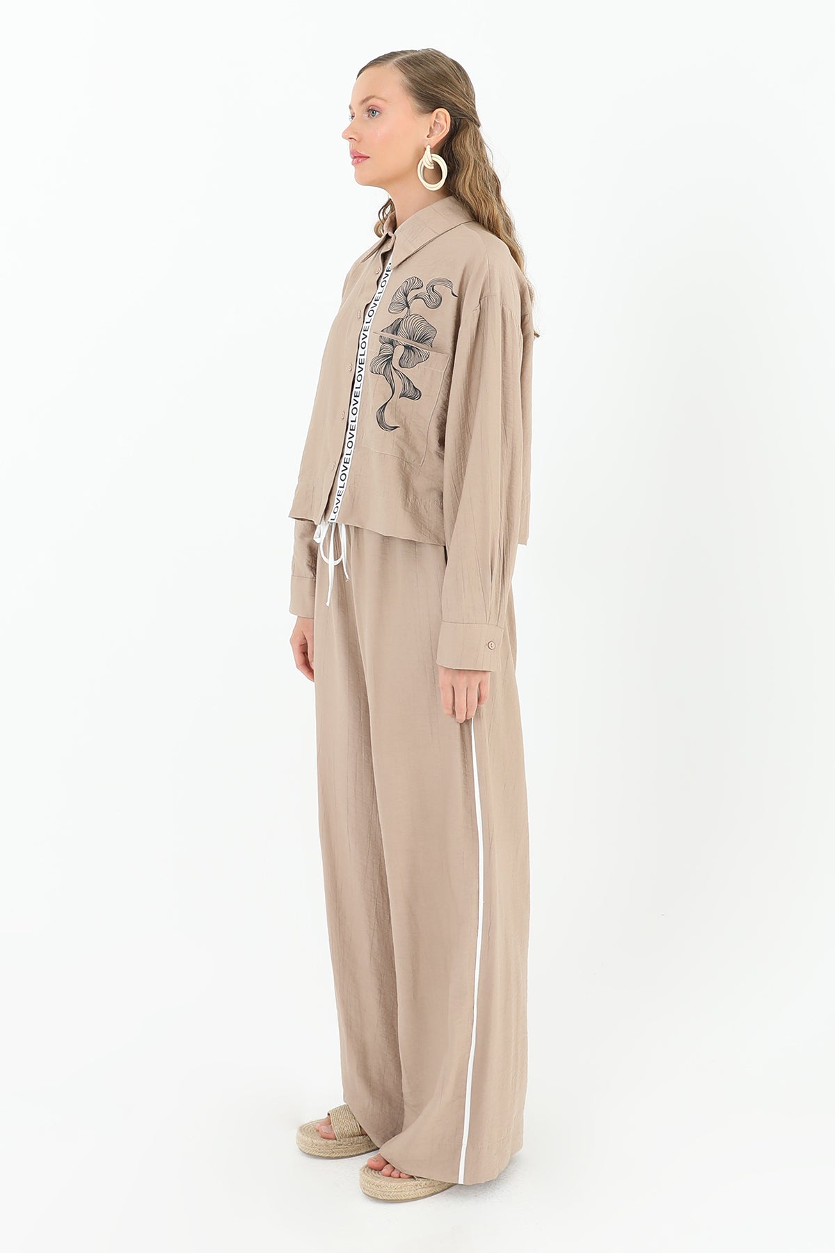 Kadın Beli Lastikli Bol Pantolon - 31904PNT