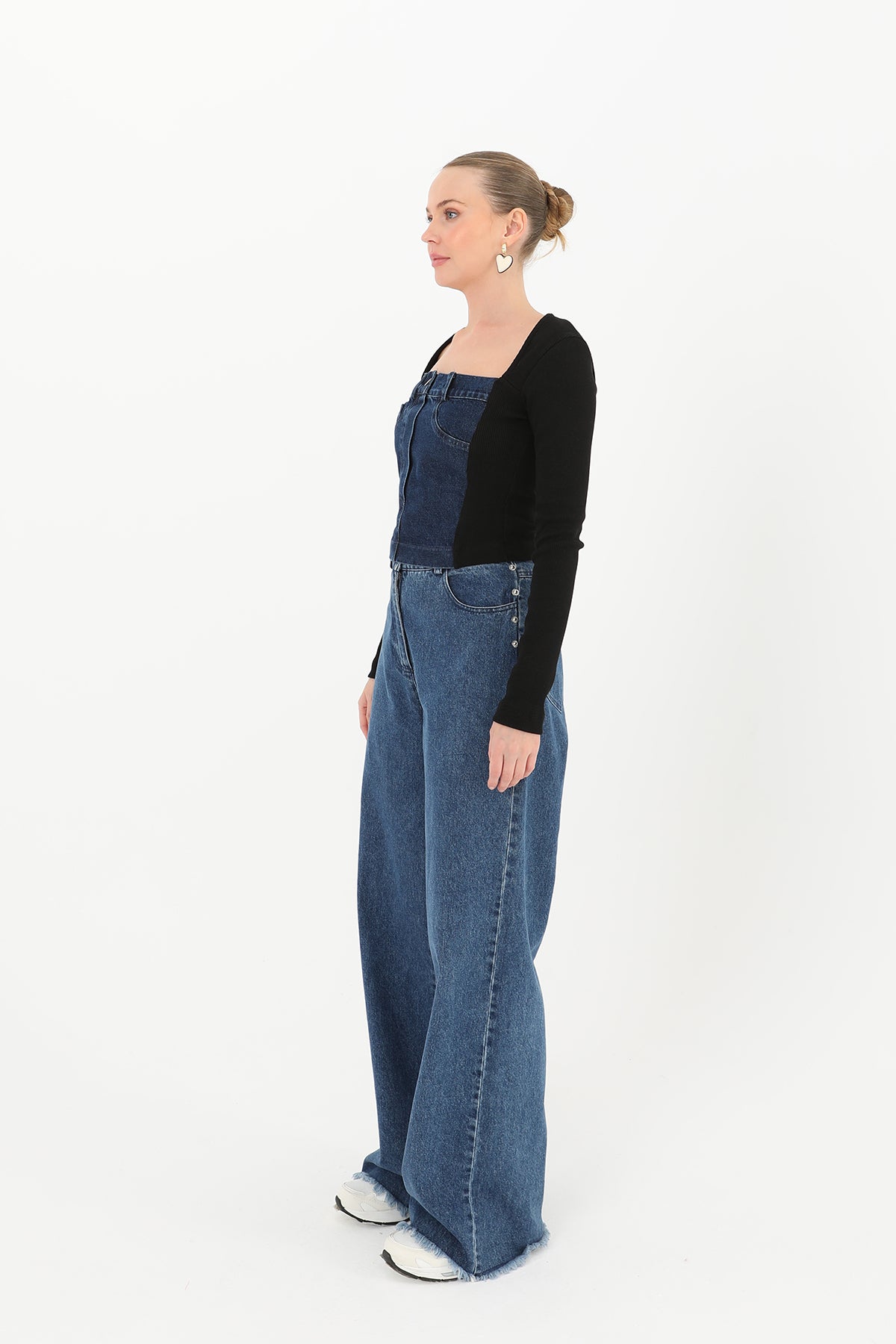 Kadın Ribanalı Denim Bluz - 32029BLZ