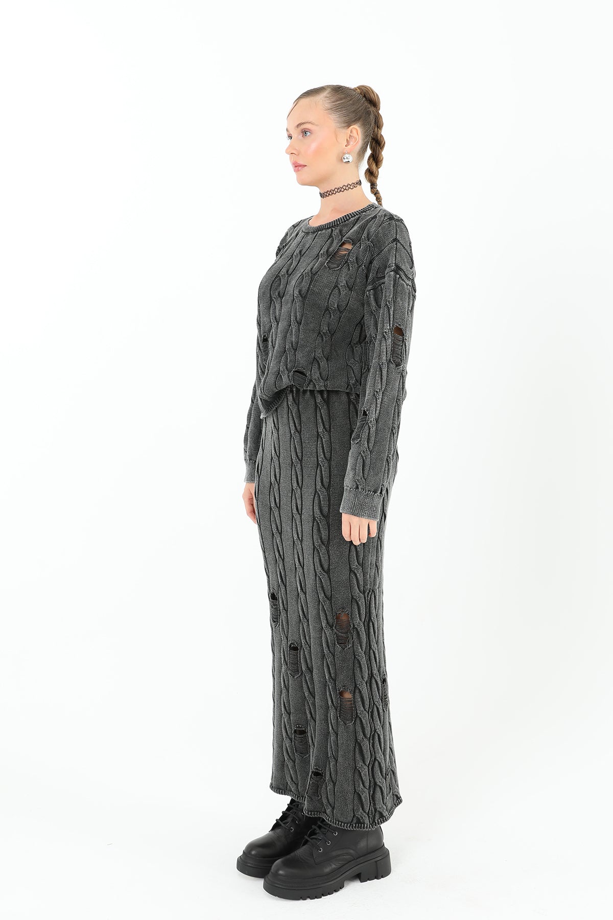 Knitted Long Skirt - 32030ETK
