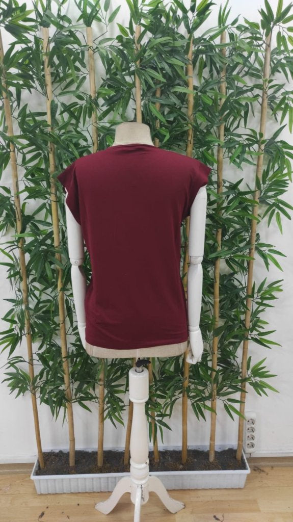 Women's Short-Sleeve Crew Neck Viscose Blouse, 25175