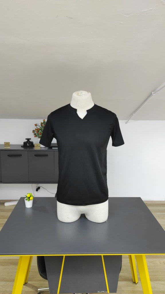 Men's Short Sleeve Crew Neck Cable Knit Blouse, 25372