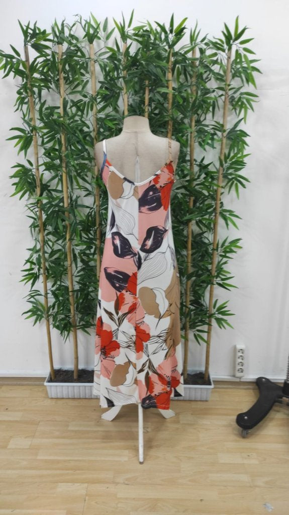 Women's Patterned Supima Dress with Wide Straps and V-Neck, 34080