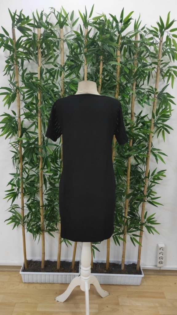 Women's Short Sleeve V-Neck Short Shimmer Crepe Dress, 26680