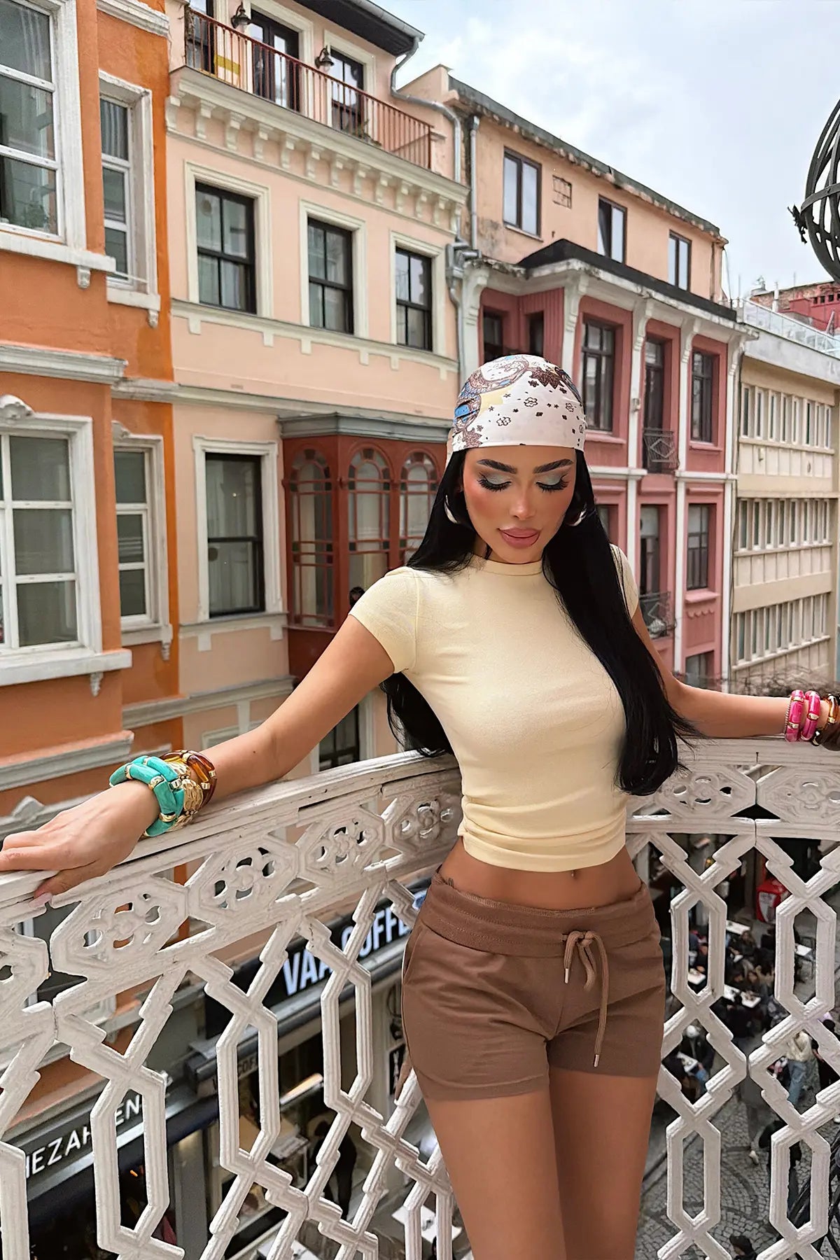 Sarı Basic Crop Top