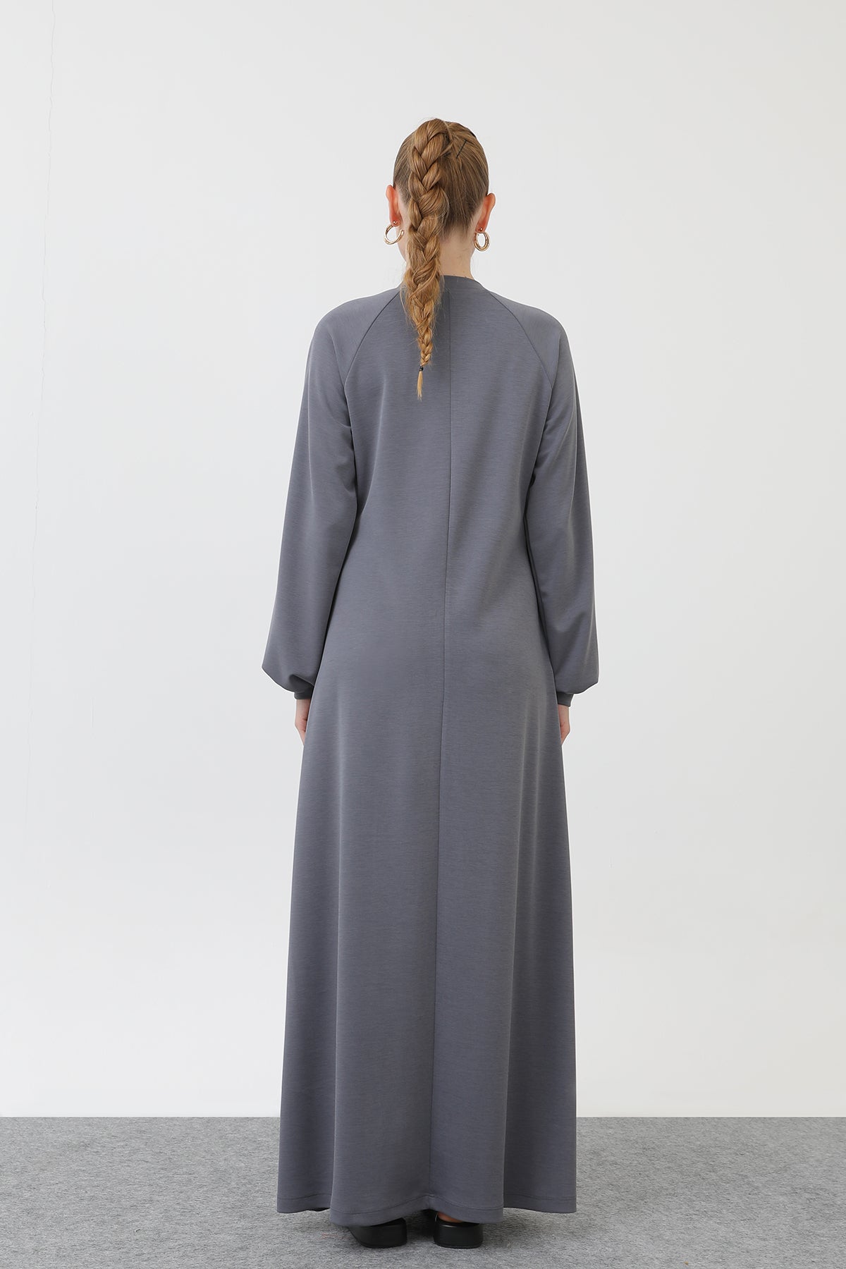Kadın Nervür Dikişli Reglan Kol Elbise - 12557ELB