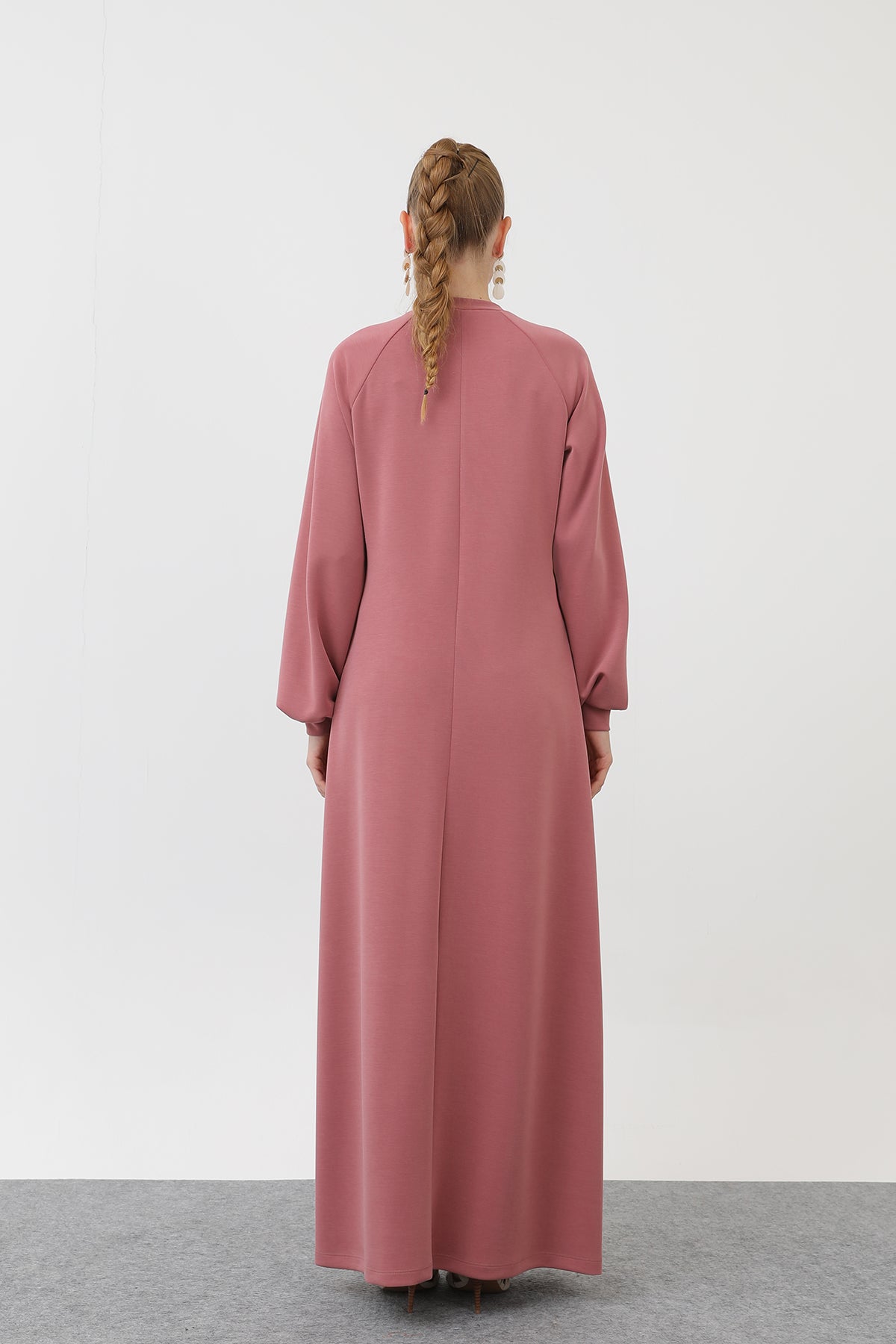 Kadın Nervür Dikişli Reglan Kol Elbise - 12557ELB