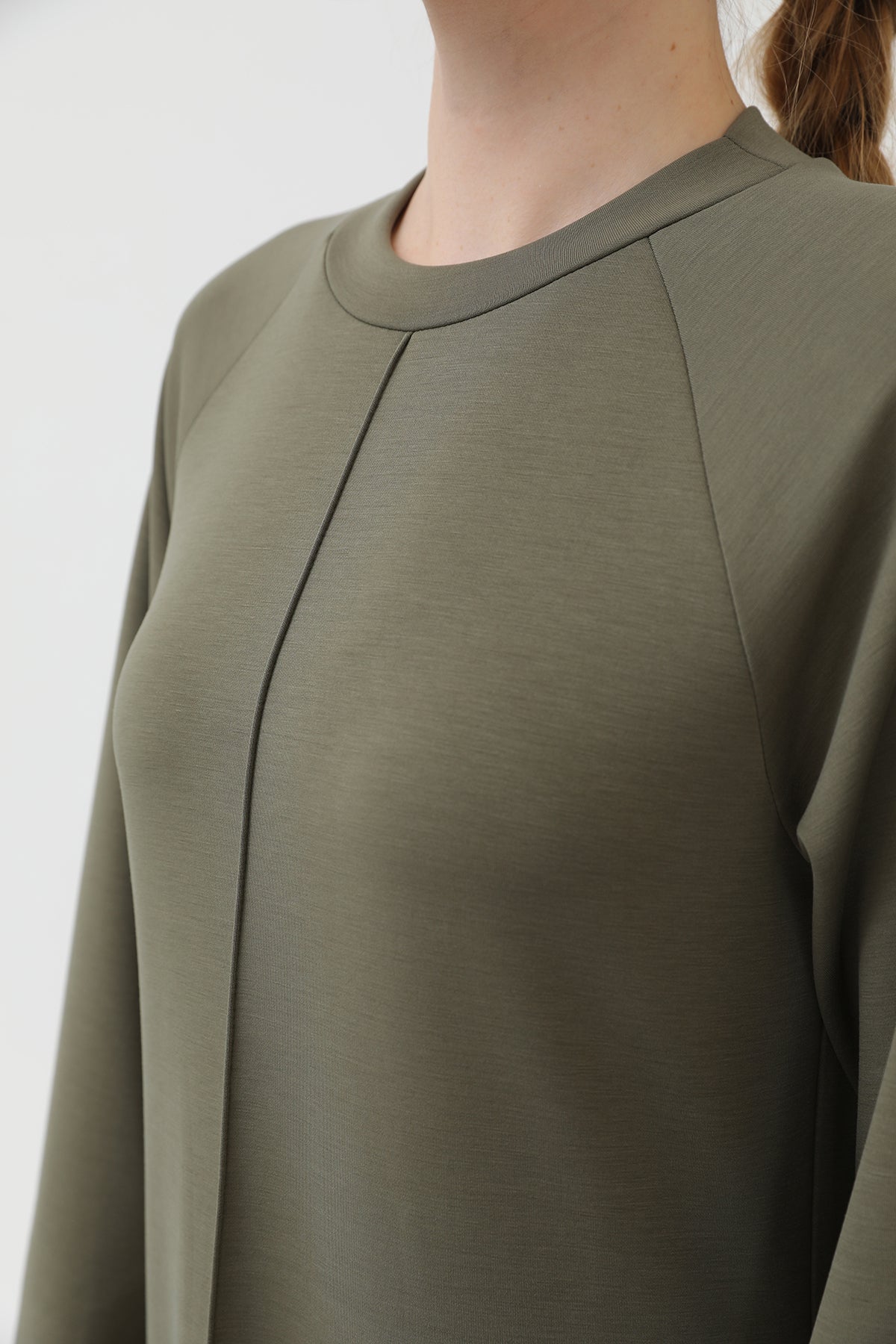 Kadın Nervür Dikişli Reglan Kol Elbise - 12557ELB