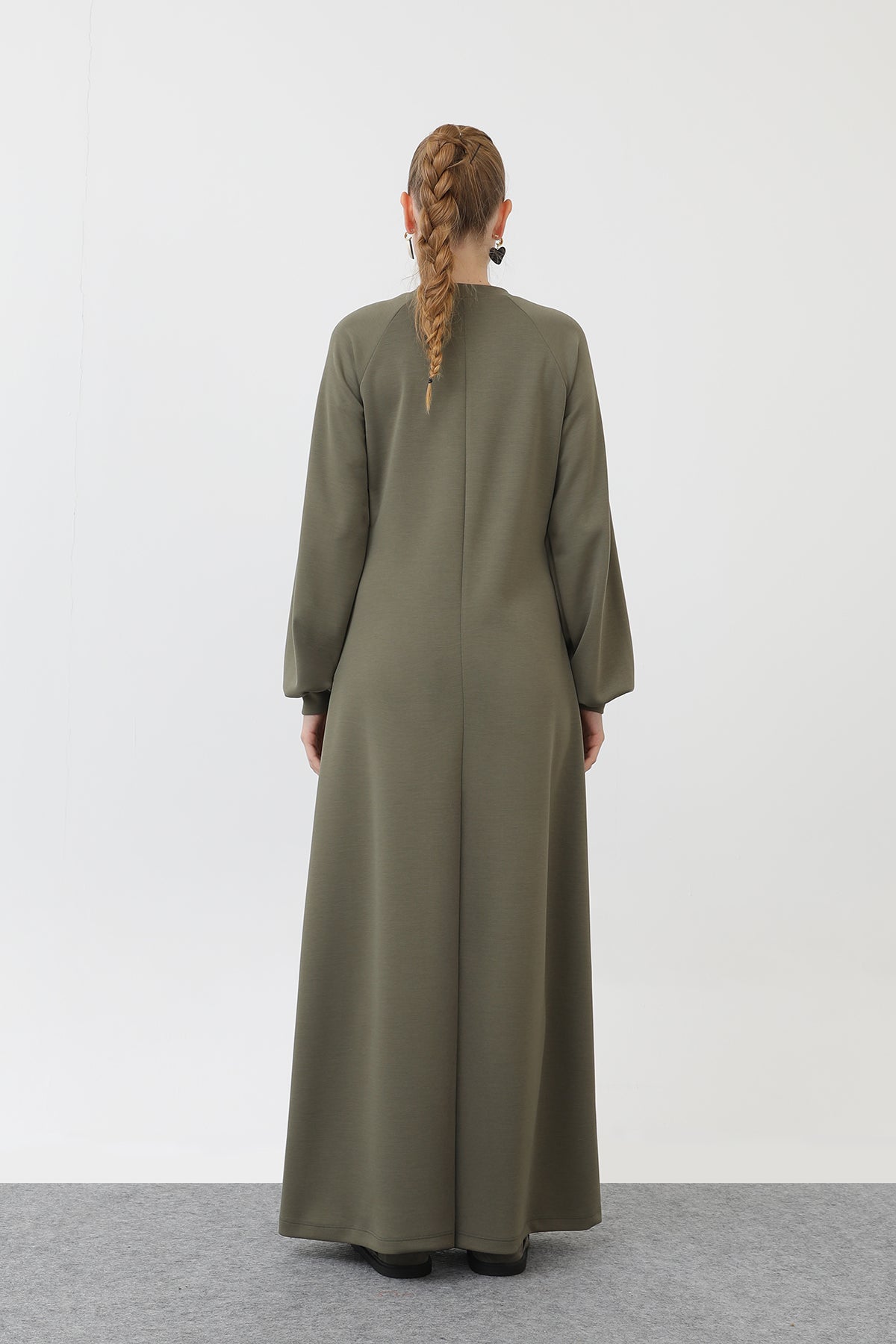 Kadın Nervür Dikişli Reglan Kol Elbise - 12557ELB