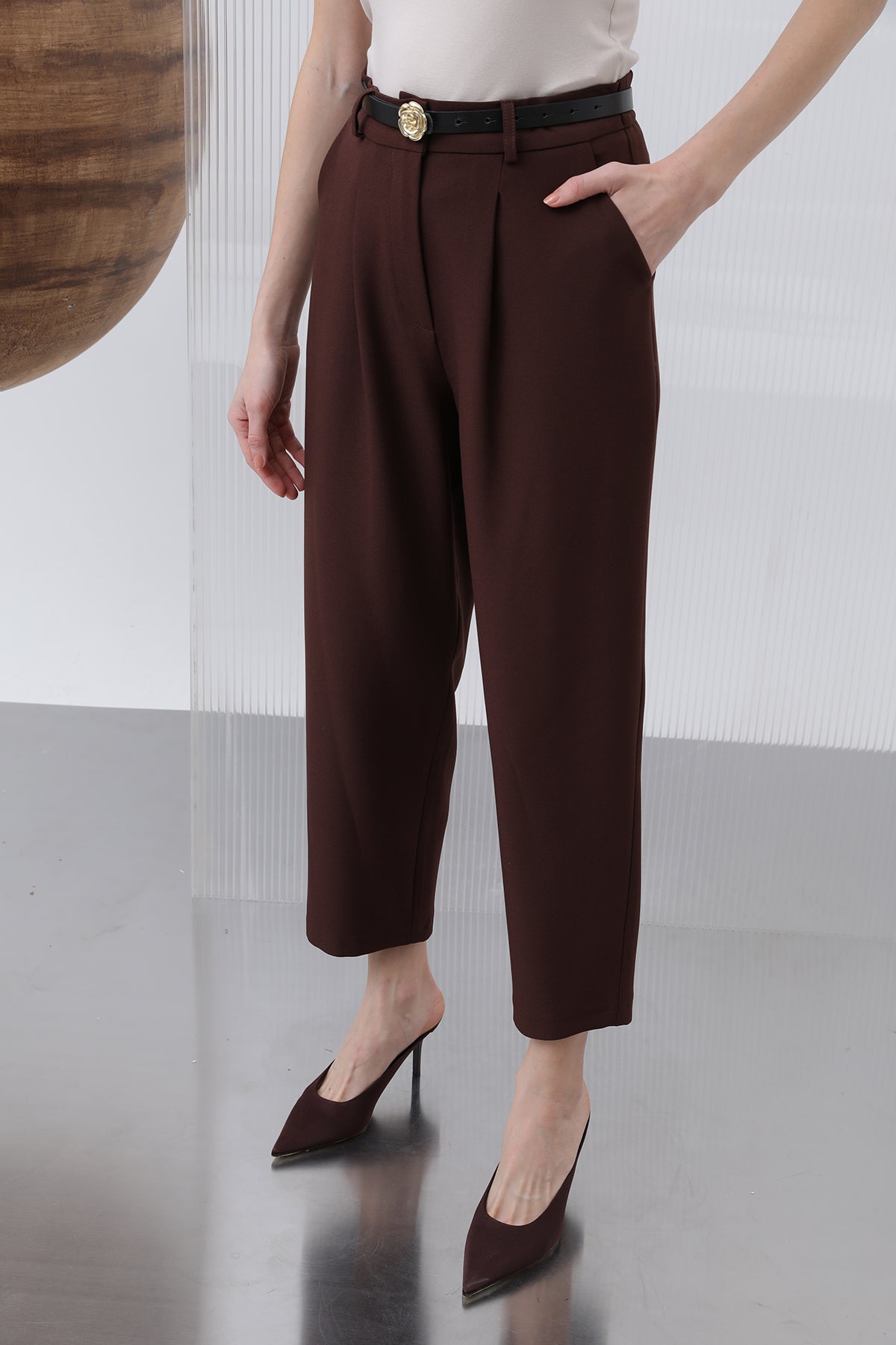 Kadın Pileli Pantolon - 18227PNT