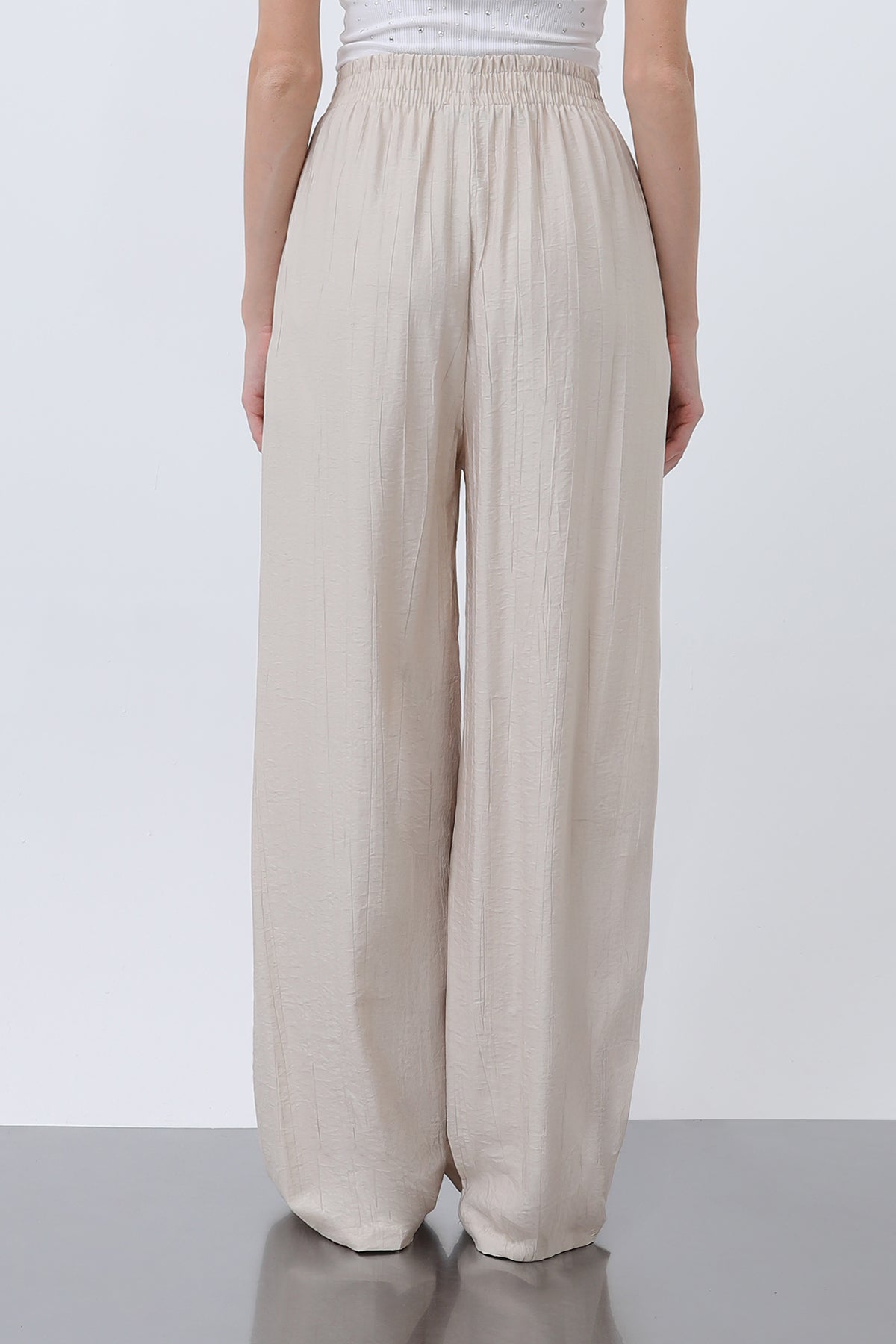 Kadın Beli Lastikli Bol Pantolon - 18239PNT
