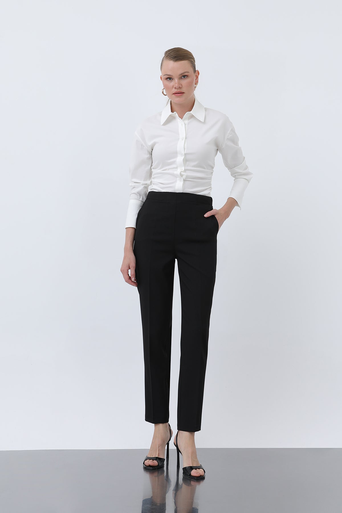 Kadın Havuç Kesim Pantolon - 18242PNT - BLACK