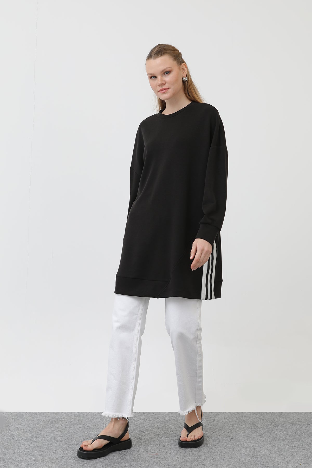 Kadın Tiktak Detaylı Tunik - 20603TUN - BLACK