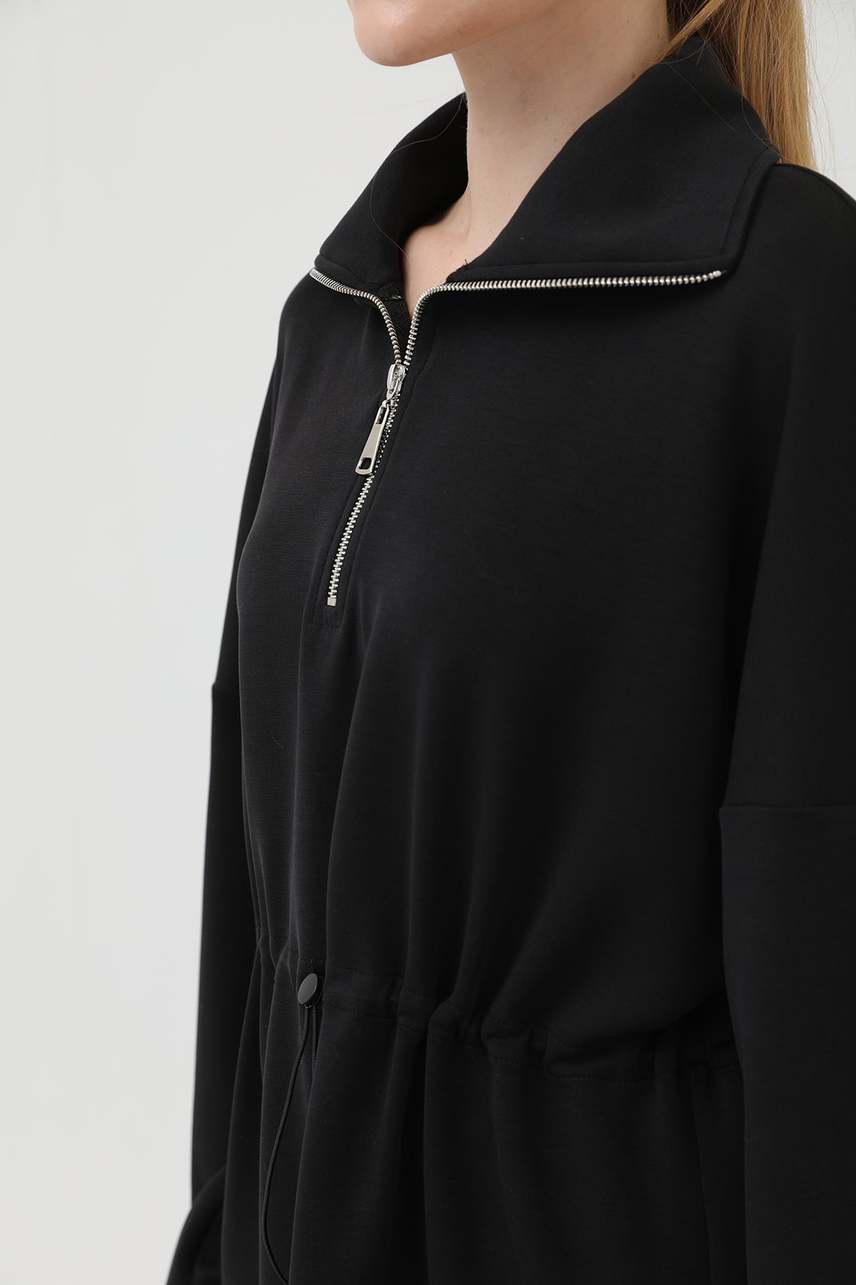 Kadın Beli Lastik Detaylı Yakası Fermuarlı Takım - 20608TKM