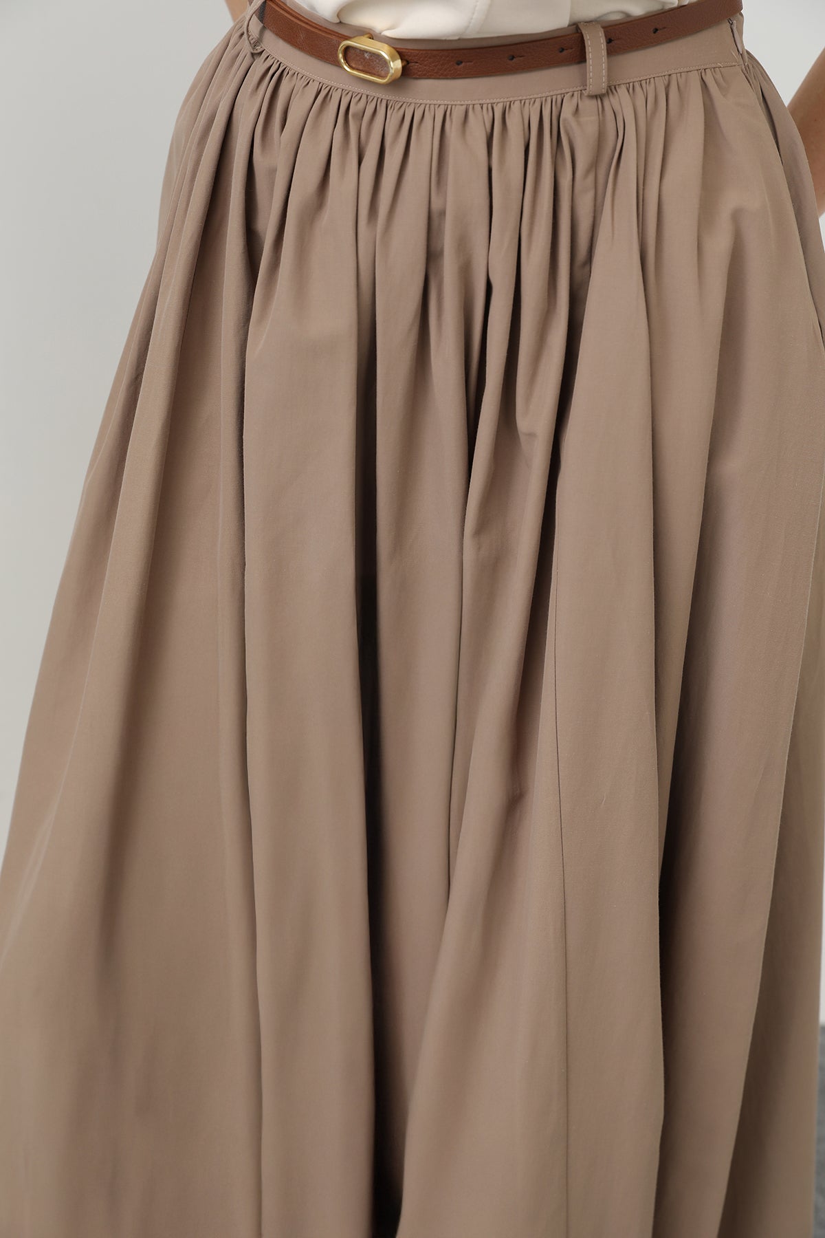 Women's Belted Long Skirt - 20611ETK