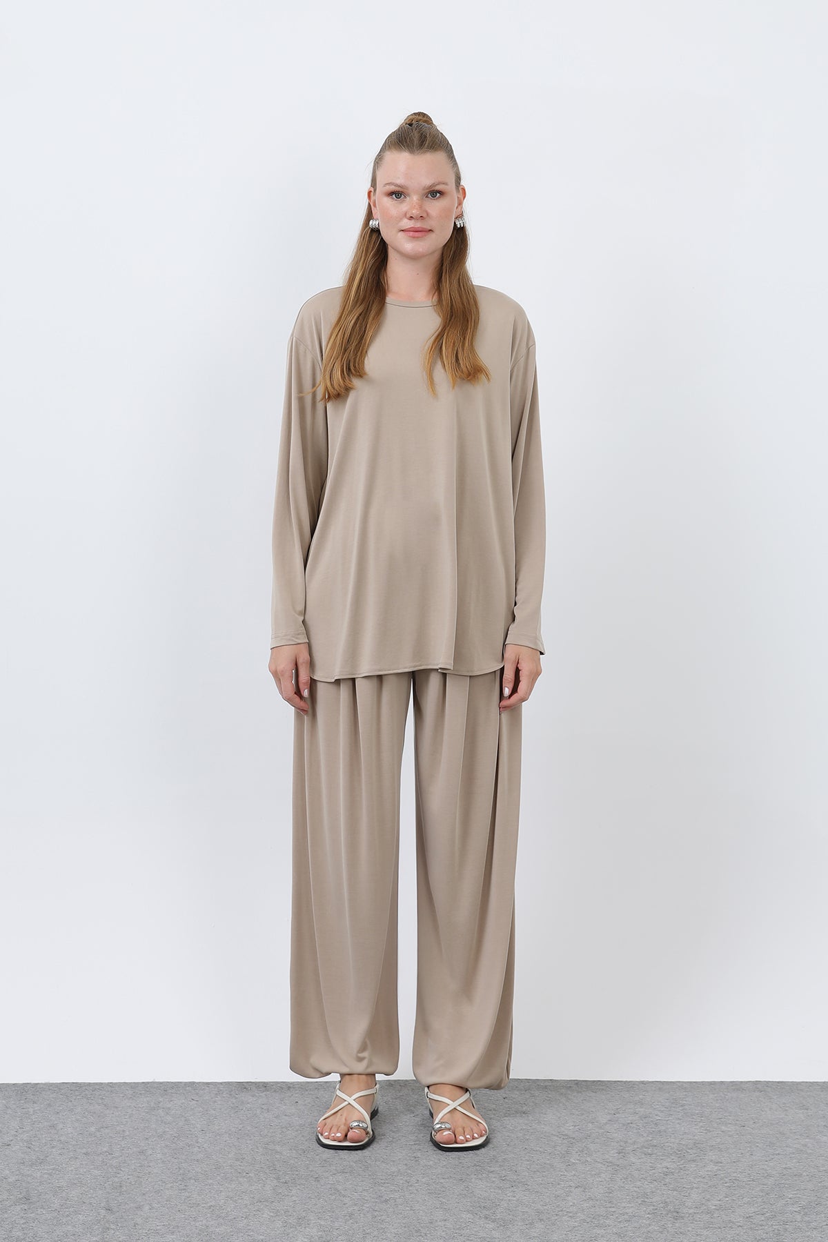 Kadın Oversize Viskon Relax Takım
-20663TKS
