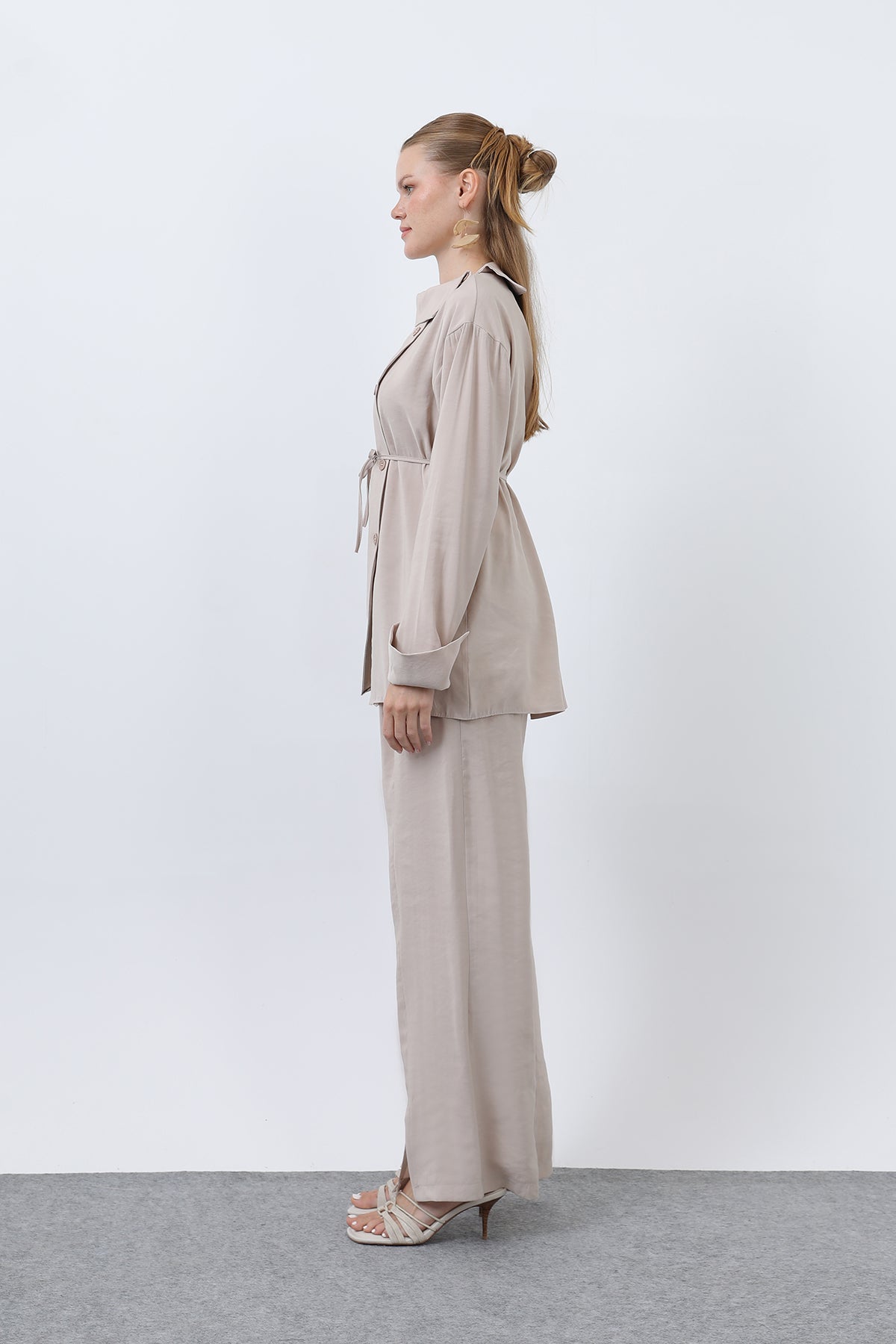 Kadın Düğmeli Oversize Günlük Set Takım
-20677TKS