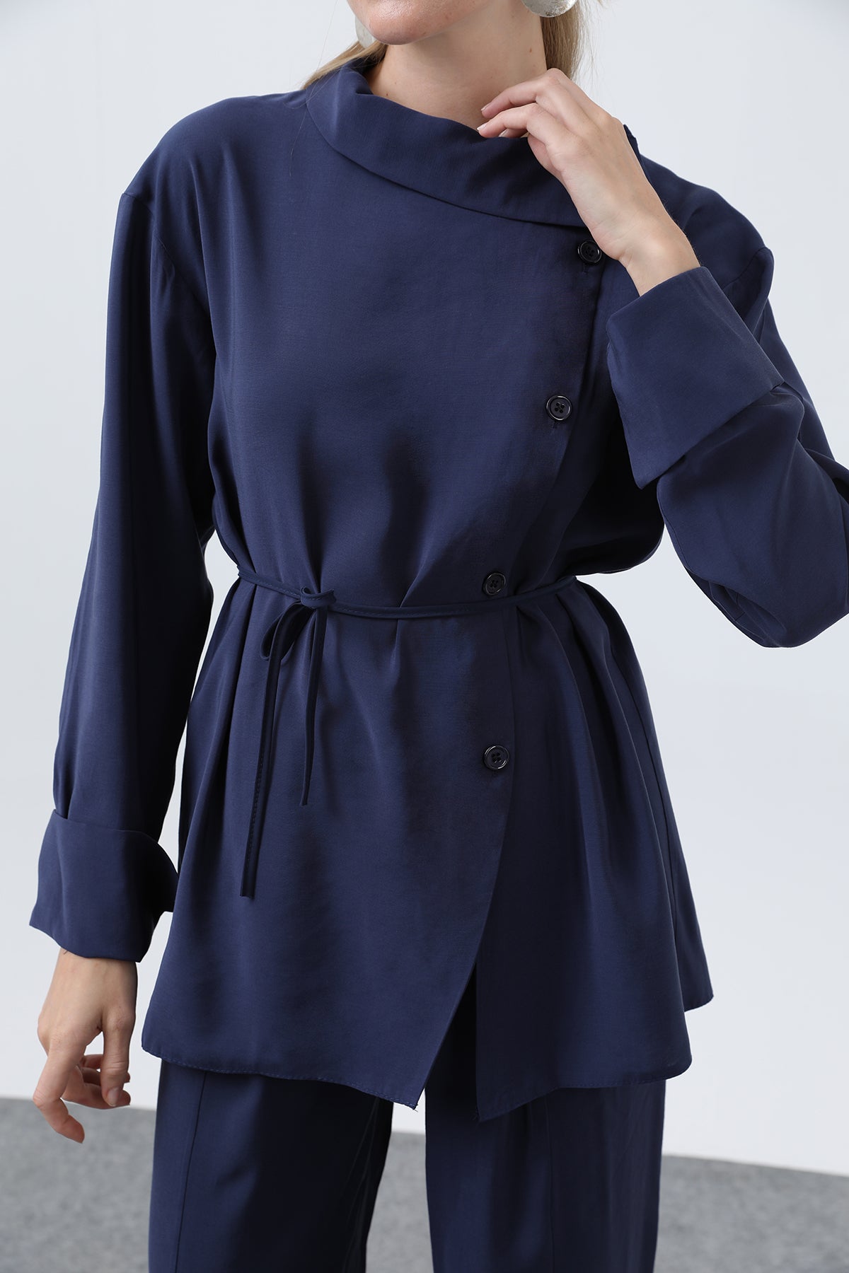 Kadın Düğmeli Oversize Günlük Set Takım
-20677TKS