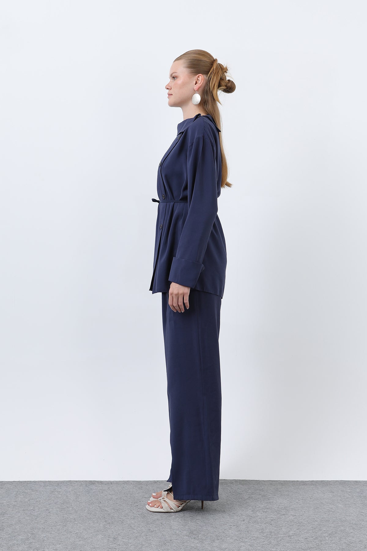 Kadın Düğmeli Oversize Günlük Set Takım
-20677TKS