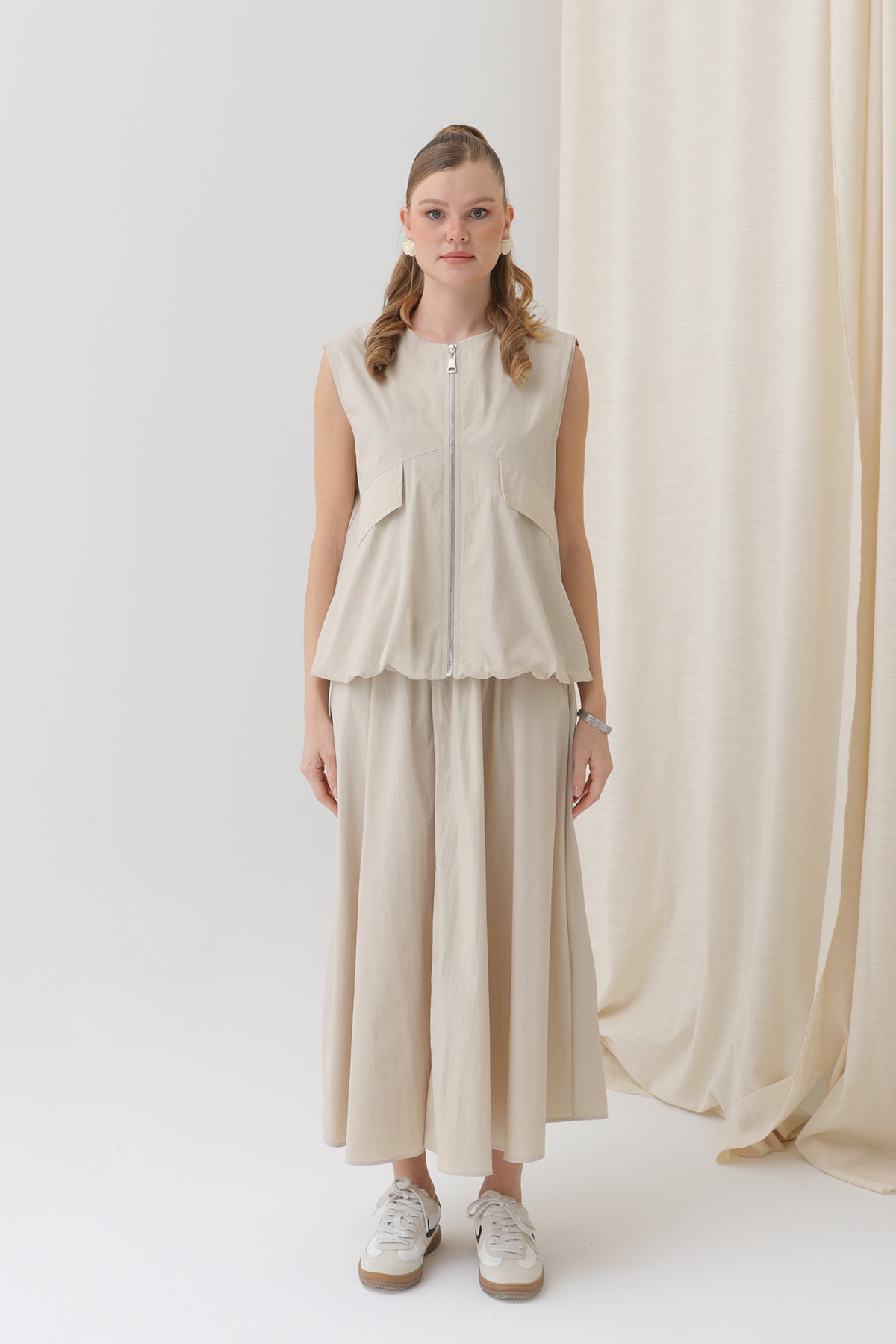 Kadın Oversize Fermuarlı Yelek - 32128YLK