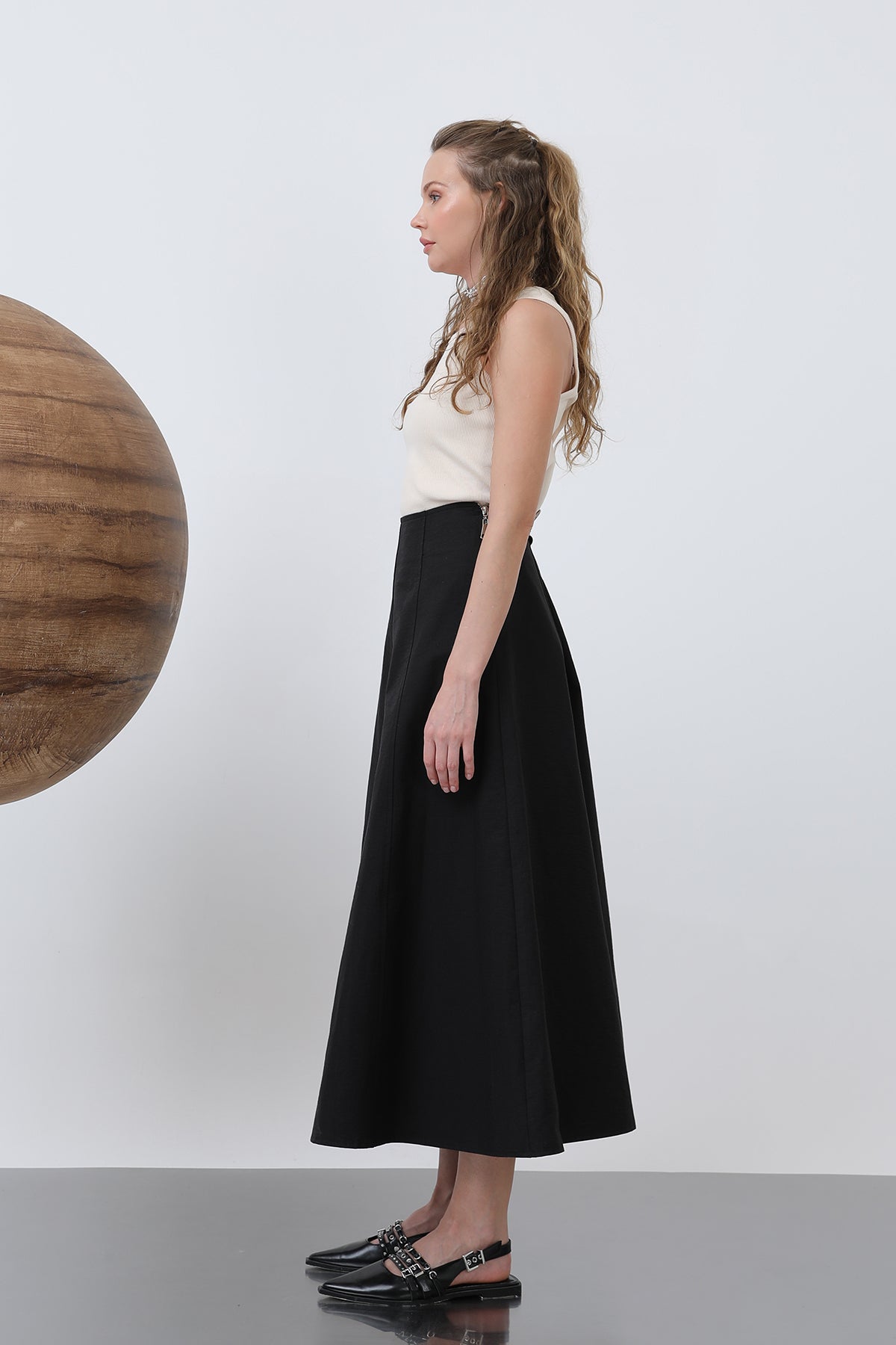 Women's Flared Long Skirt -32136ETK