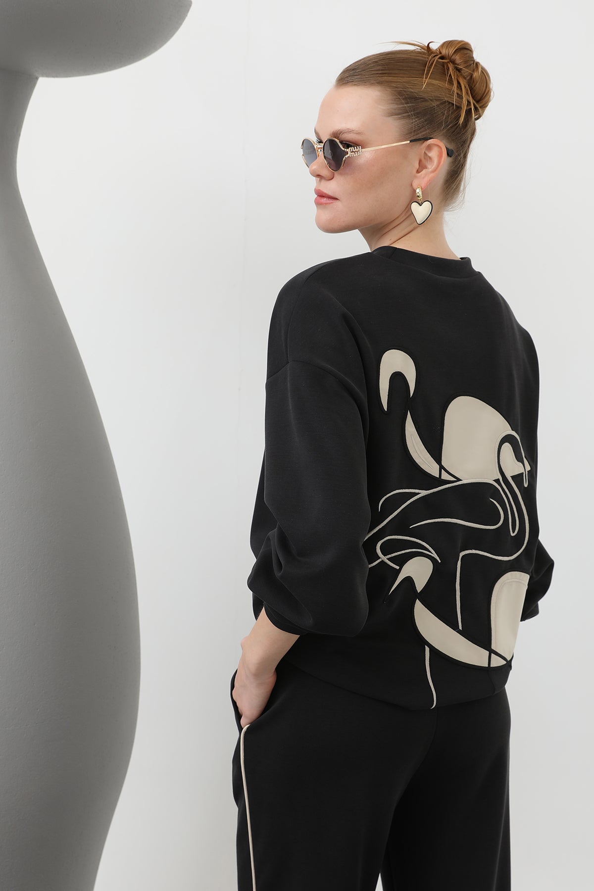 Women's Swan Embroidered Tracksuit - 32162TKS