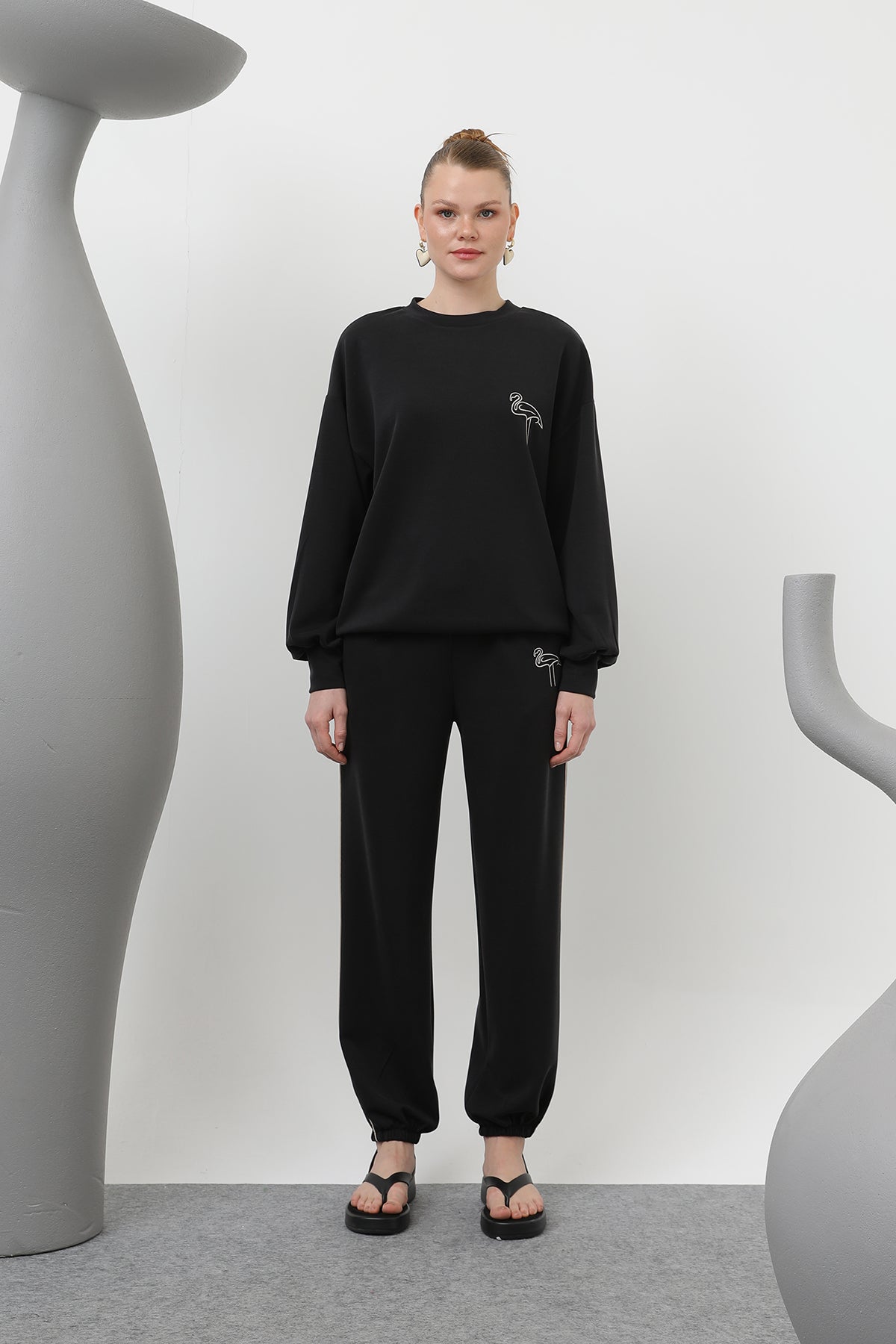 Women's Swan Embroidered Tracksuit - 32162TKS