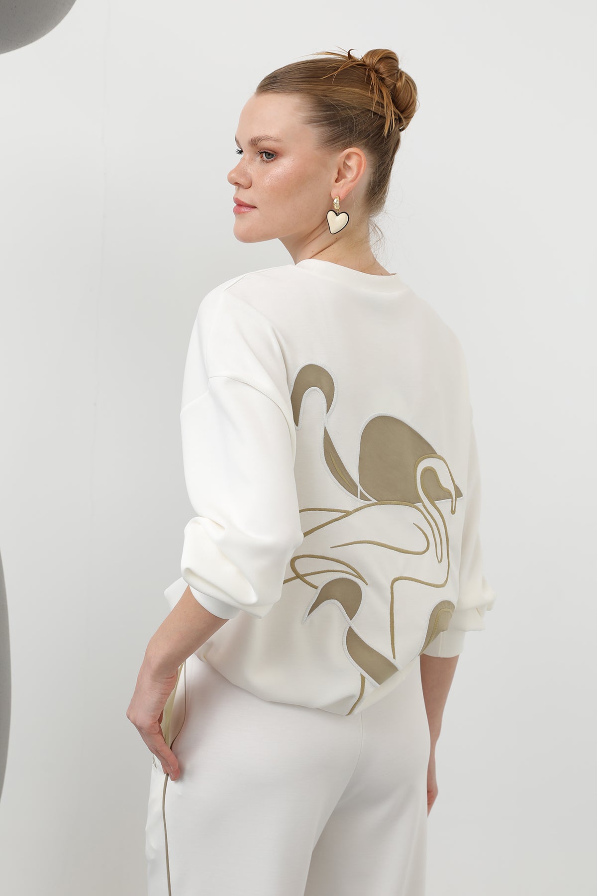 Women's Swan Embroidered Tracksuit - 32162TKS