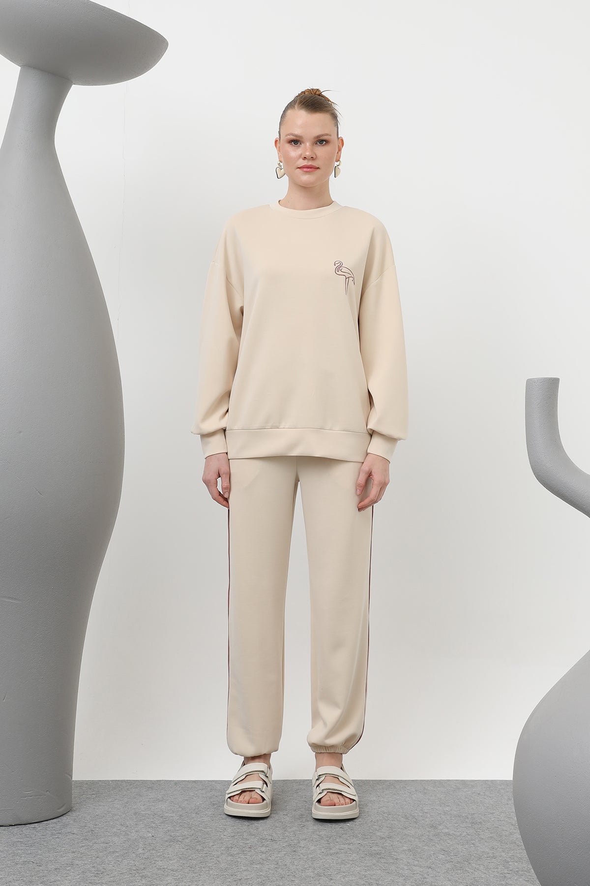 Women's Swan Embroidered Tracksuit - 32162TKS