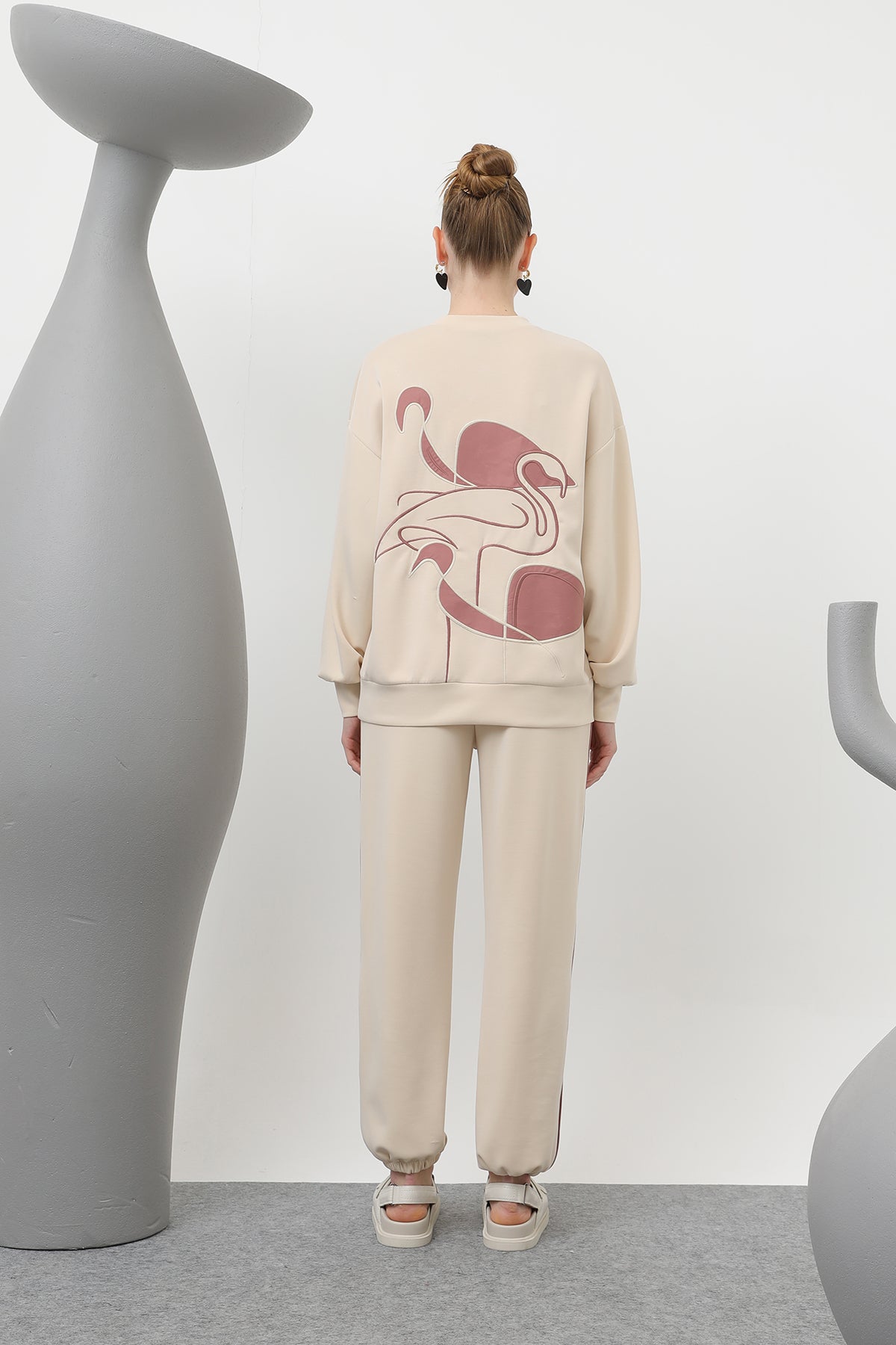 Women's Swan Embroidered Tracksuit - 32162TKS