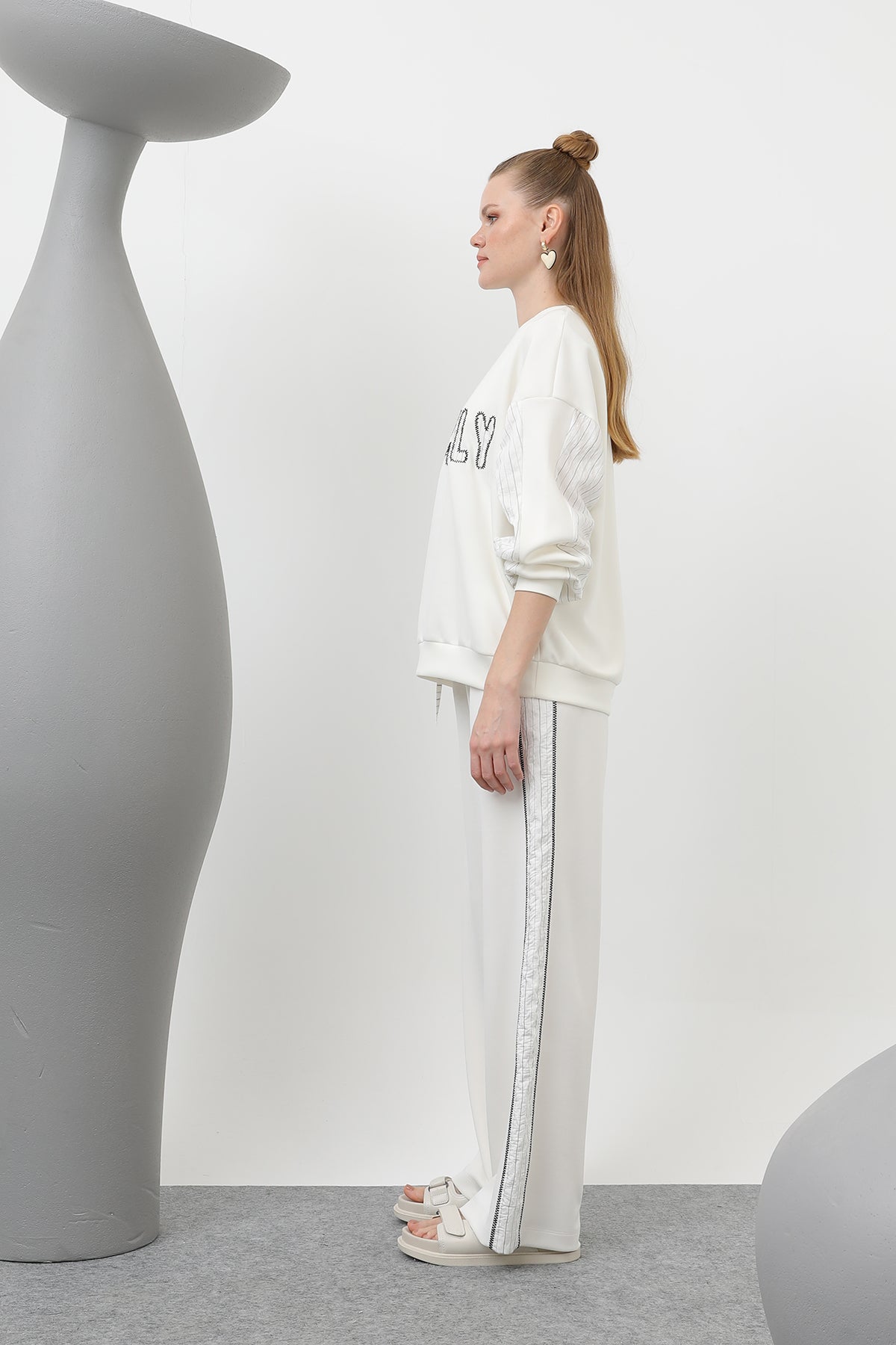 Kadın Comely Yazılı Sweat - 32166SWT
