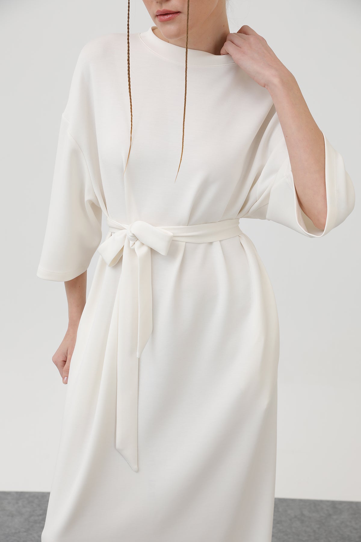 Women's Belted Detail Basic Dress - 32170ELB