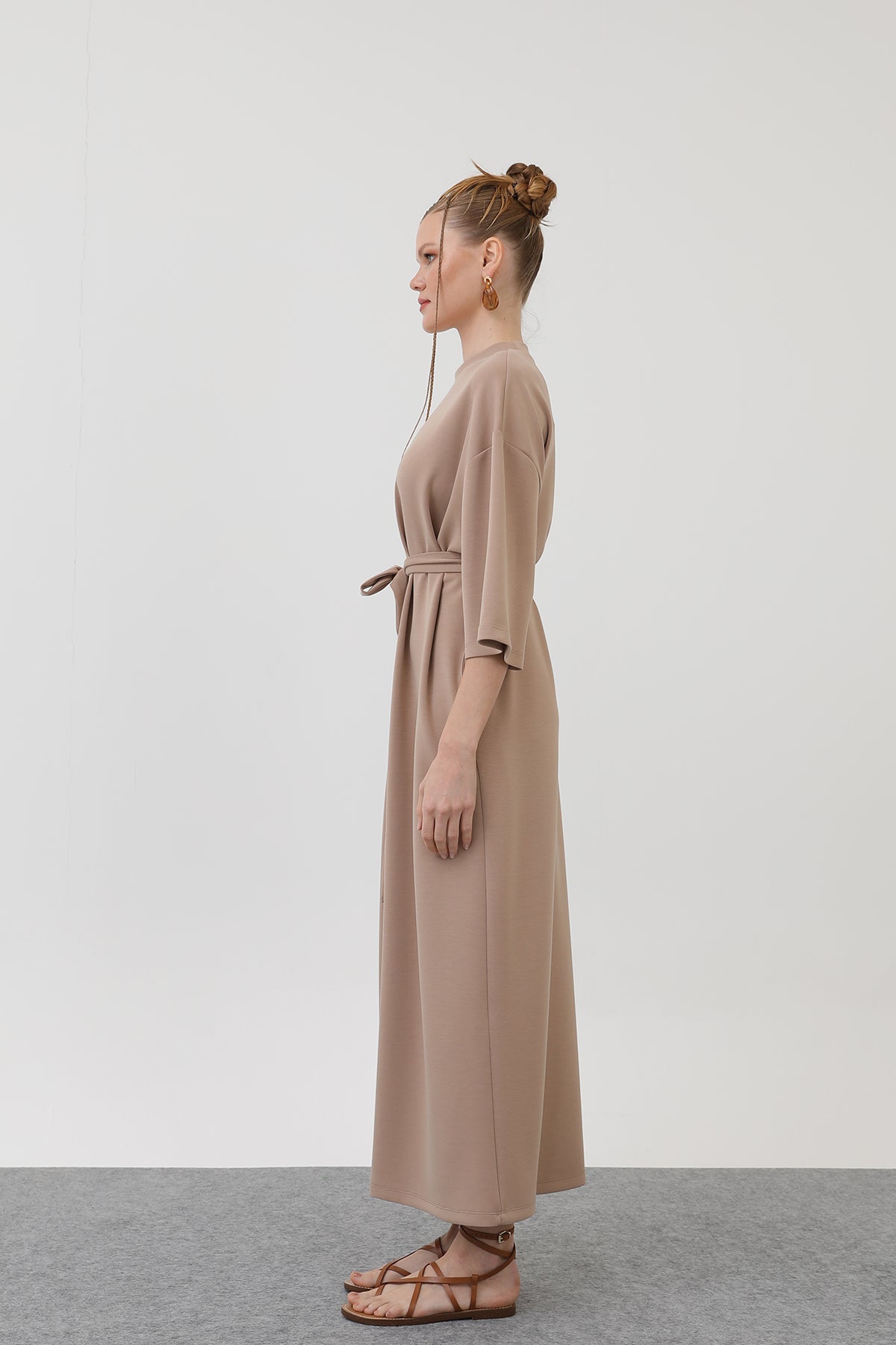 Women's Belted Detail Basic Dress - 32170ELB