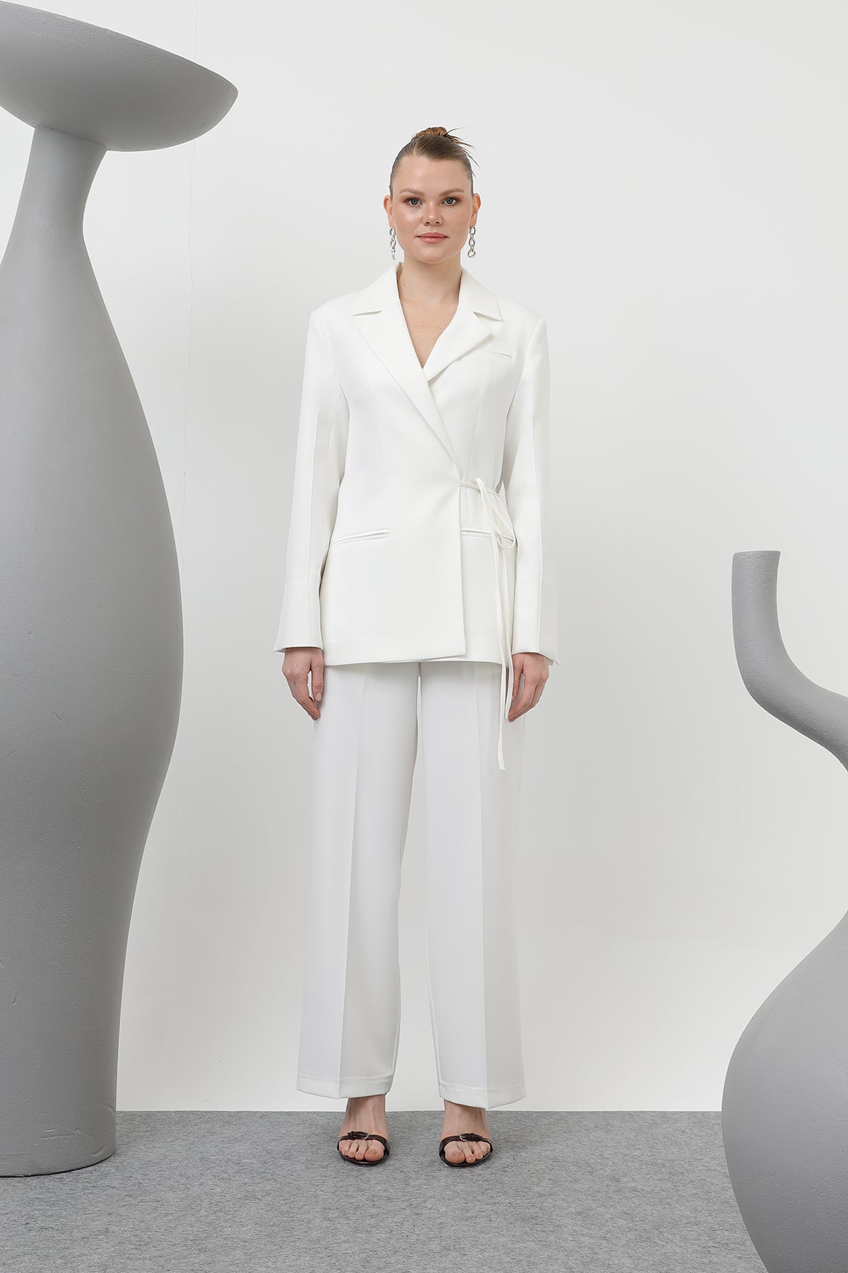 Kadın Biye Bağlamalı Blazer Ceket - 32173CKT