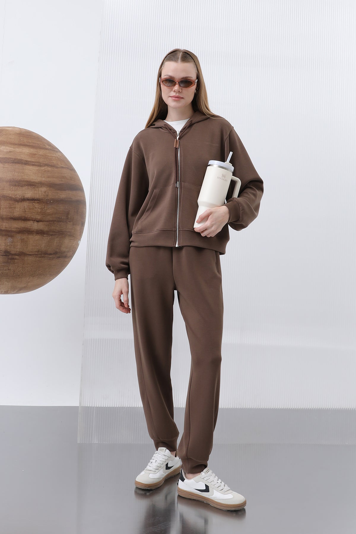 Kadın Bel Lastikli Pantolon - 32179PNT - BROWN
