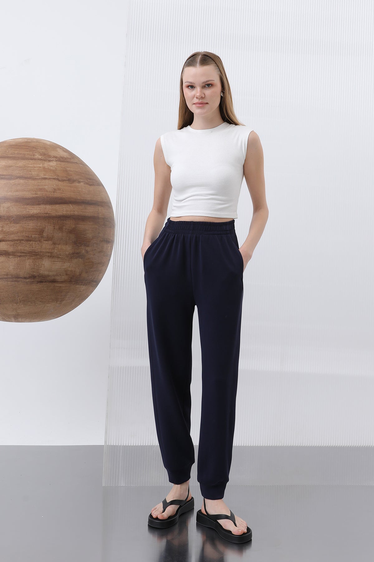 Kadın Bel Lastikli Pantolon - 32179PNT - NAVY