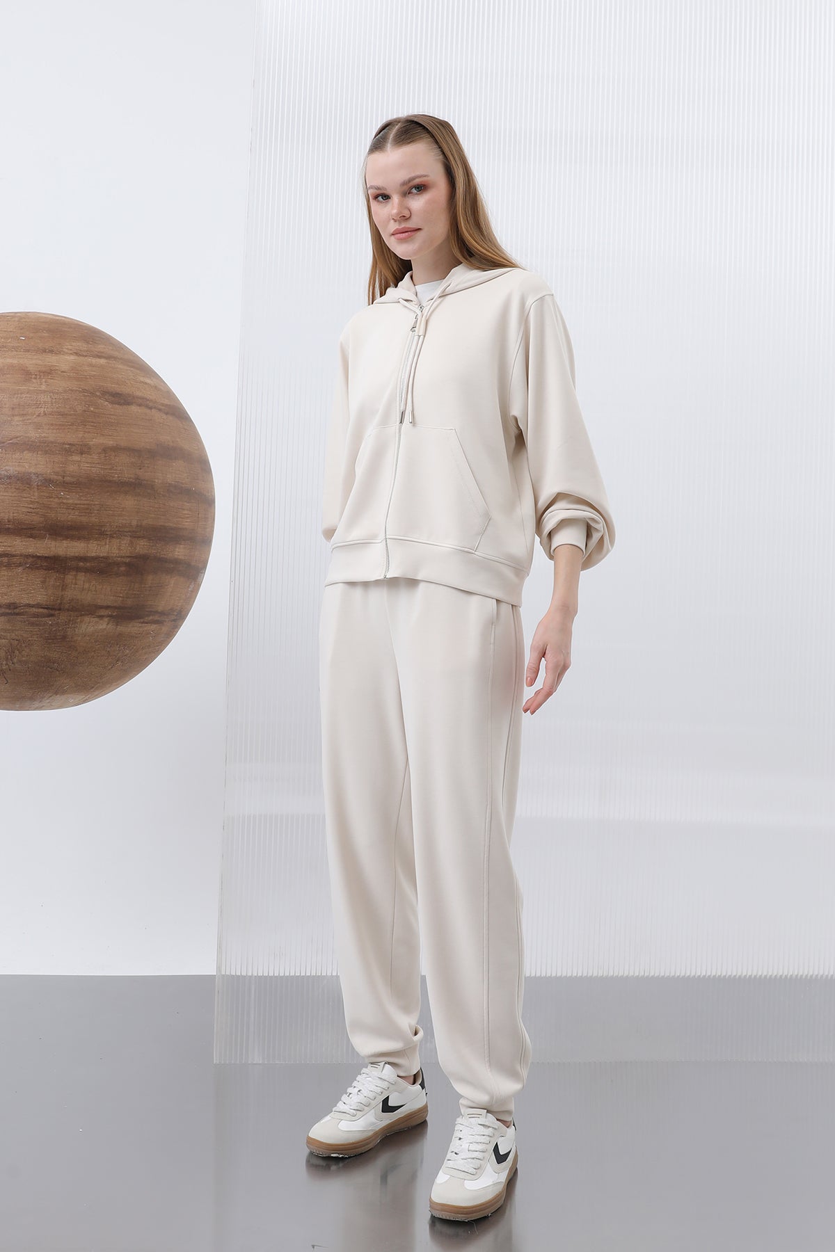 Kadın Bel Lastikli Pantolon - 32179PNT - SAND BEIGE
