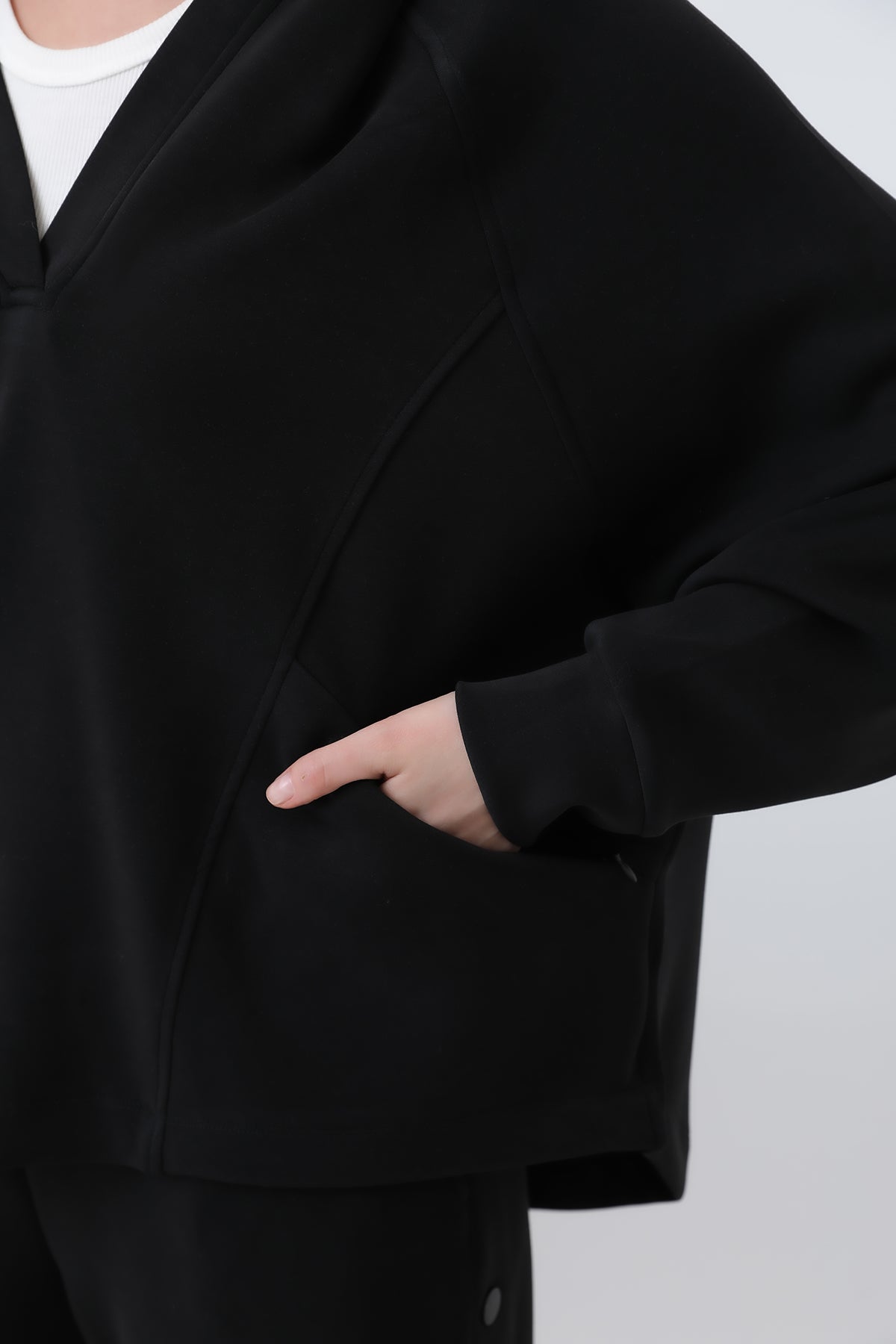 Kadın Gizli Fermuar Detaylı Sweat - 32188SWT