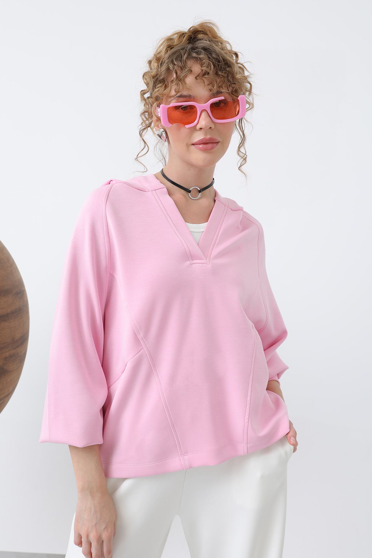 Kadın Gizli Fermuar Detaylı Sweat - 32188SWT