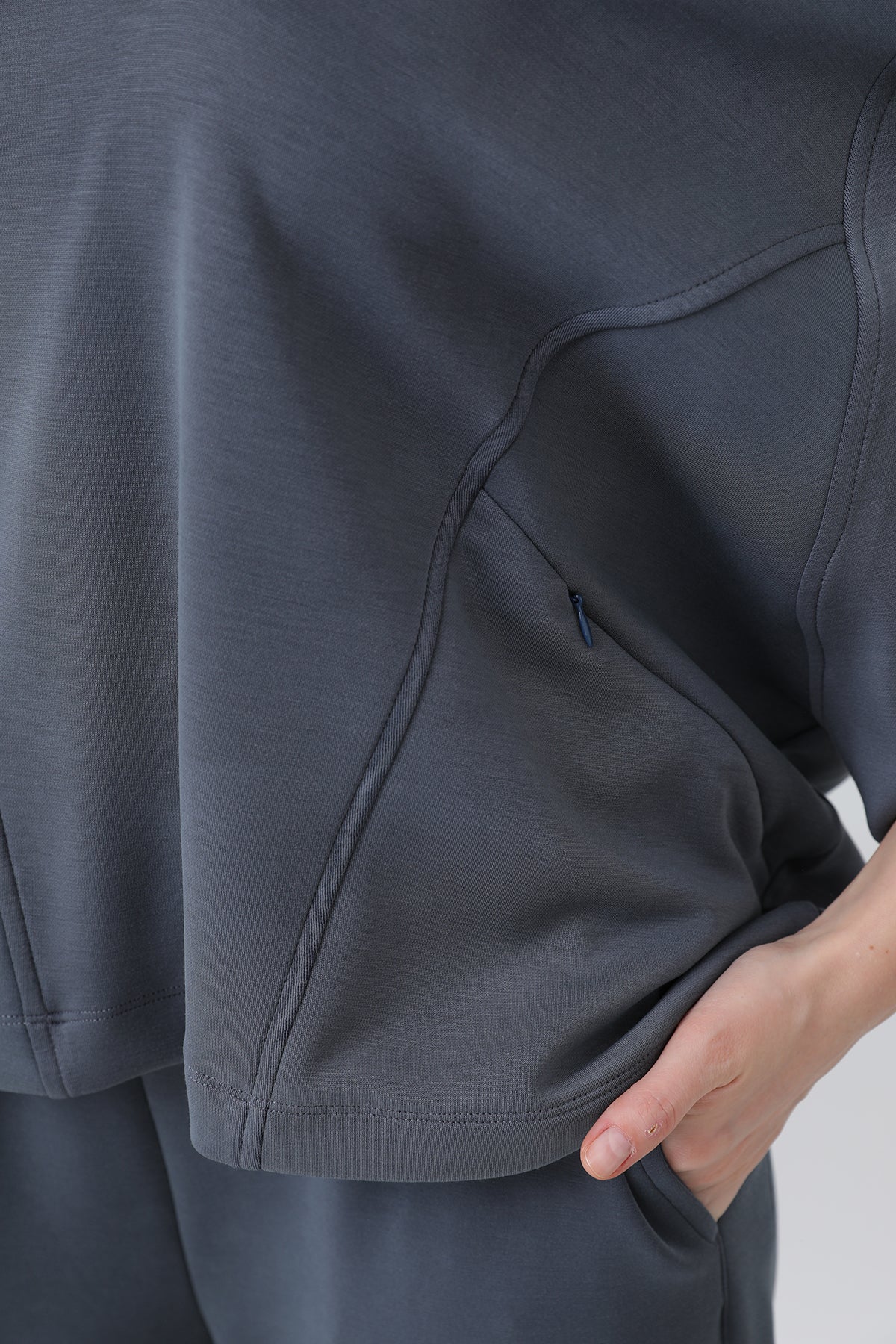 Kadın Gizli Fermuar Detaylı Sweat - 32188SWT