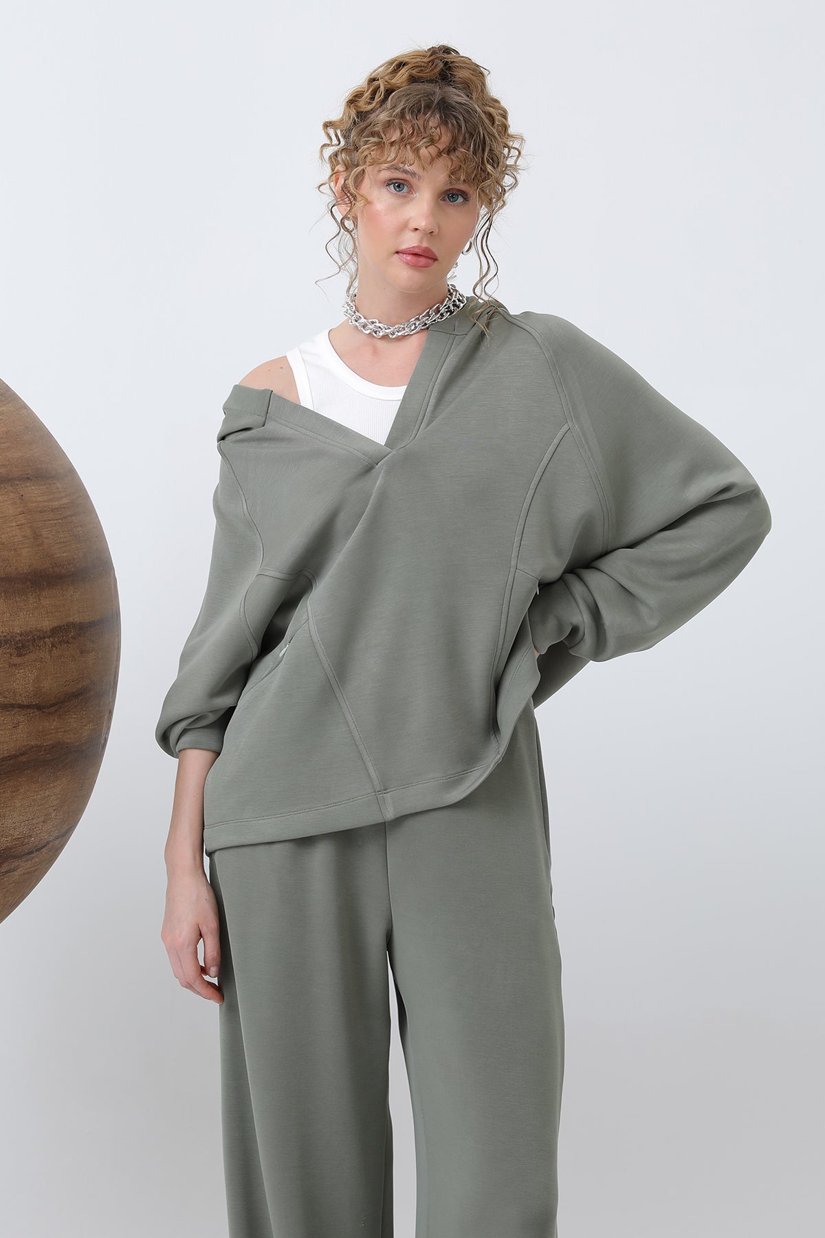 Kadın Gizli Fermuar Detaylı Sweat - 32188SWT
