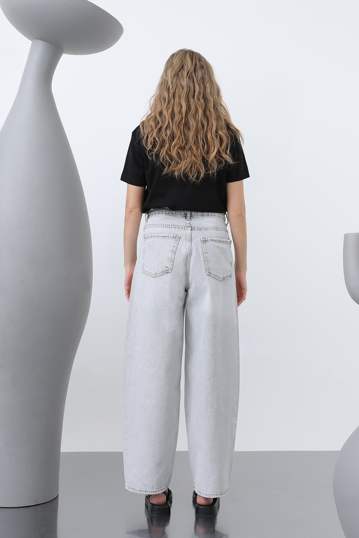 Kadın Bol Denim Pantolon -32192PNT