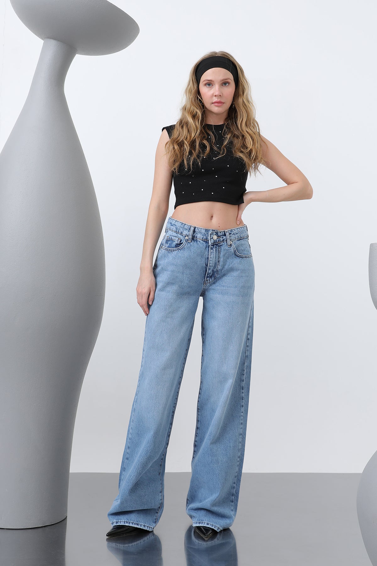 Kadın Denim Pantolon -32193PNT - DARK BLUE
